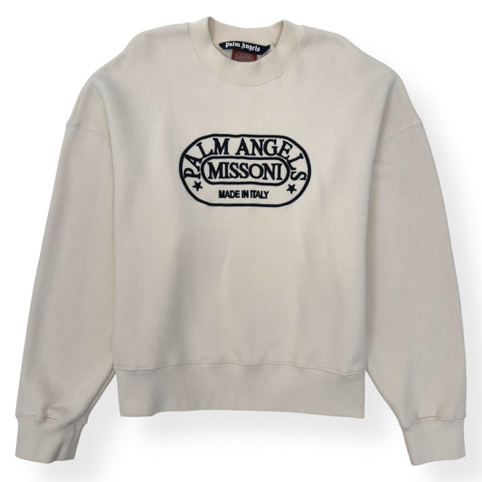 PALM ANGELS X MISSONI HERITAGE CREW SWEATSHIRT CREAM M