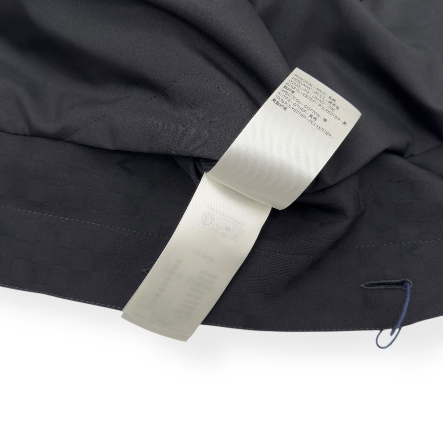 LOUIS VUITTON DAMIER OPEN COLLAR WOOL JACKET BLACK 48 / S