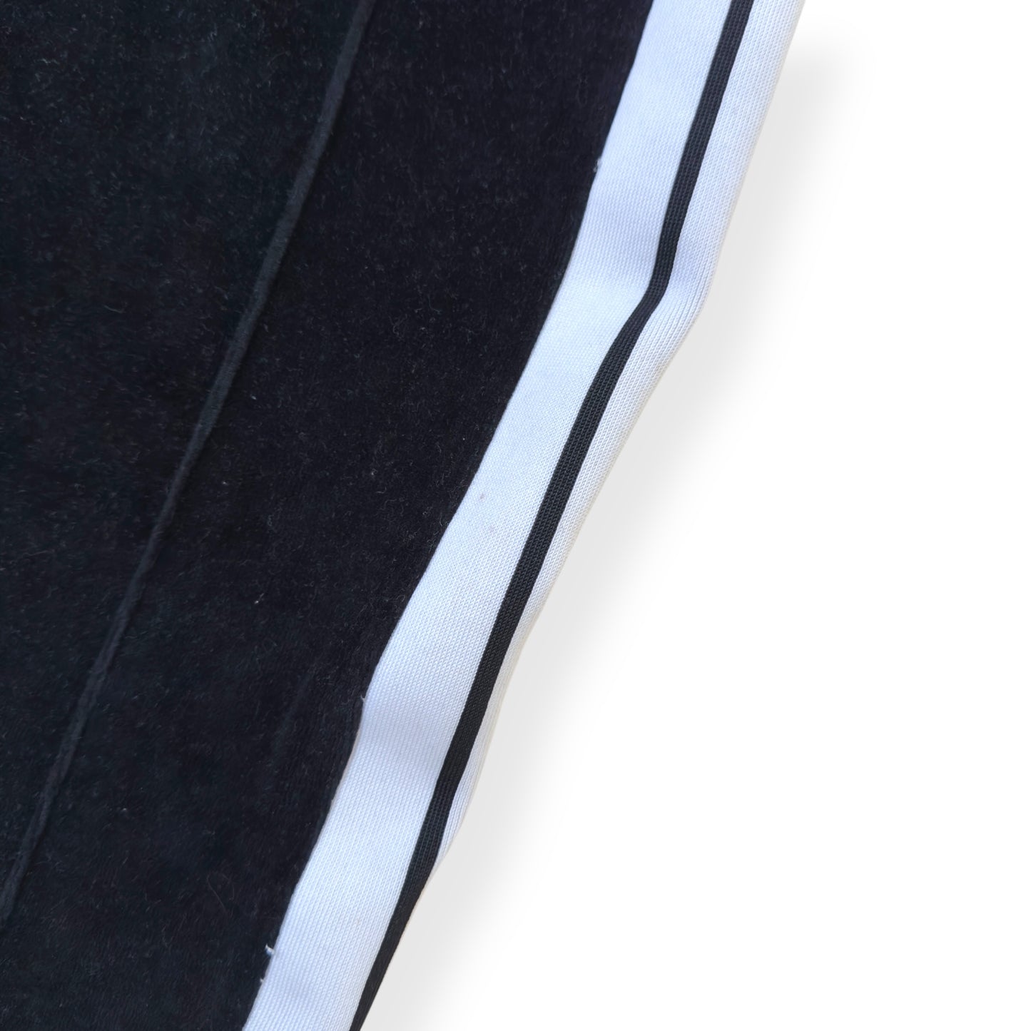 PALM ANGELS VELOUR TRACK PANTS BLACK / WHITE M