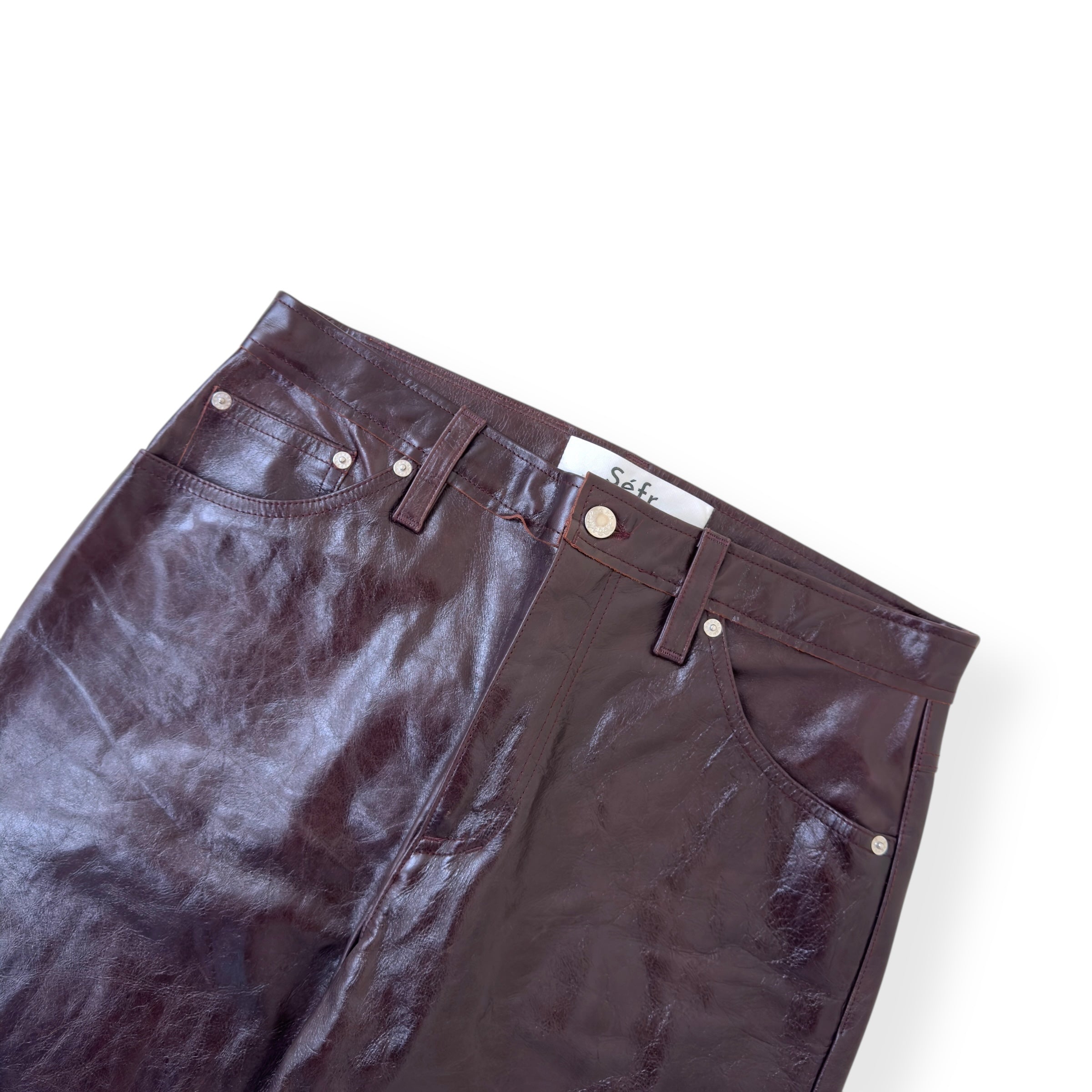 SÉFR EITO LEATHER TROUSERS MATARO RED L