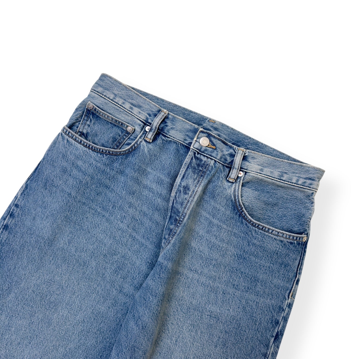 ARKET STRAIGHT LEG DENIM JEANS MID BLUE W32”