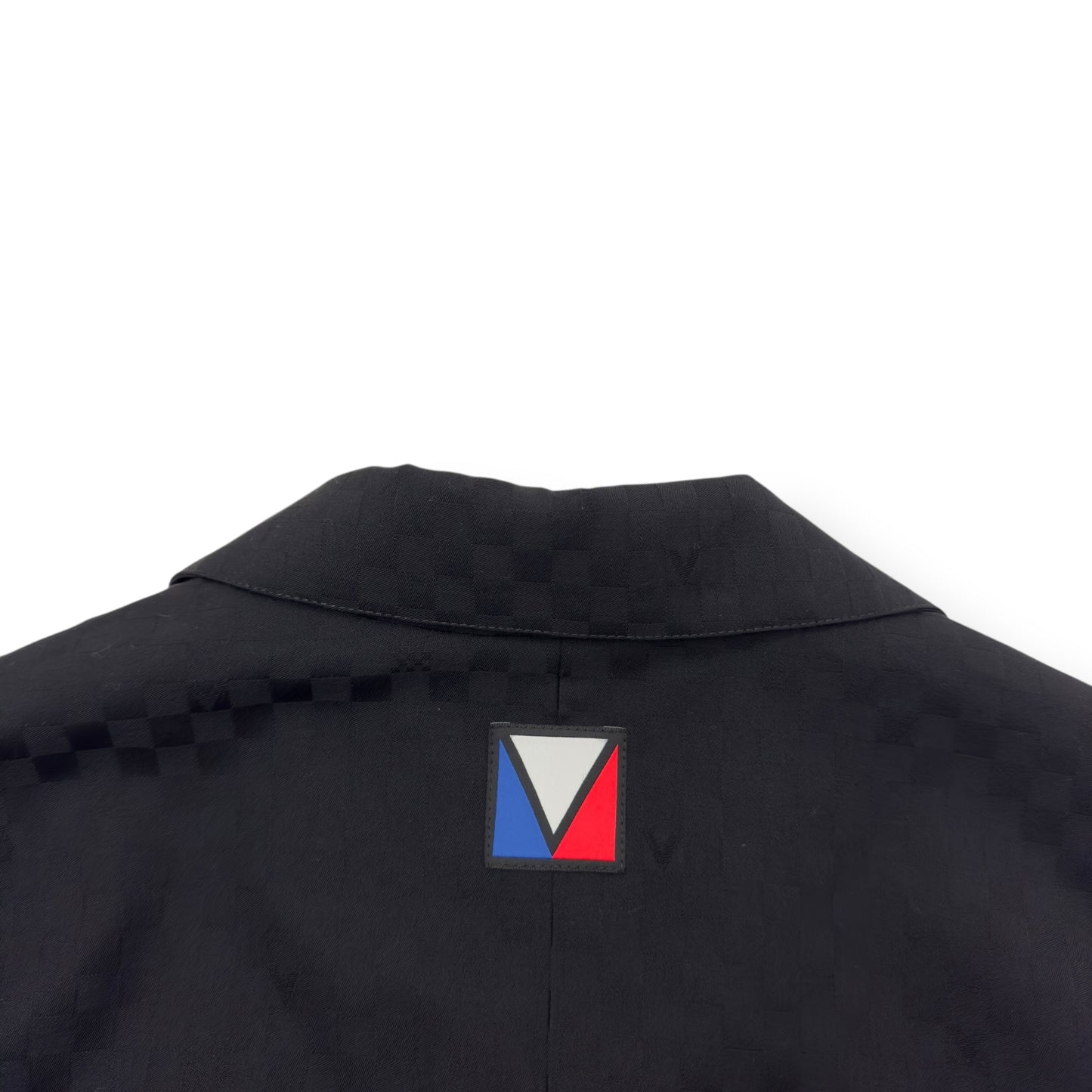 LOUIS VUITTON DAMIER OPEN COLLAR WOOL JACKET BLACK 48 / S