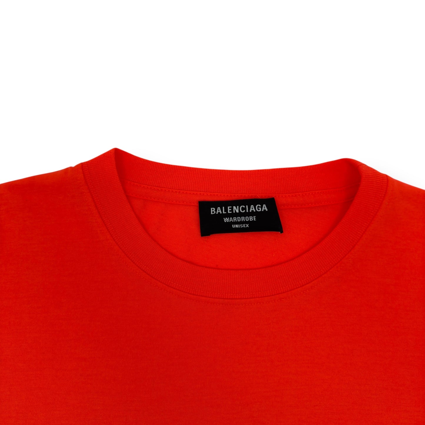 BALENCIAGA POLITICAL LOGO COTTON T-SHIRT ORANGE L