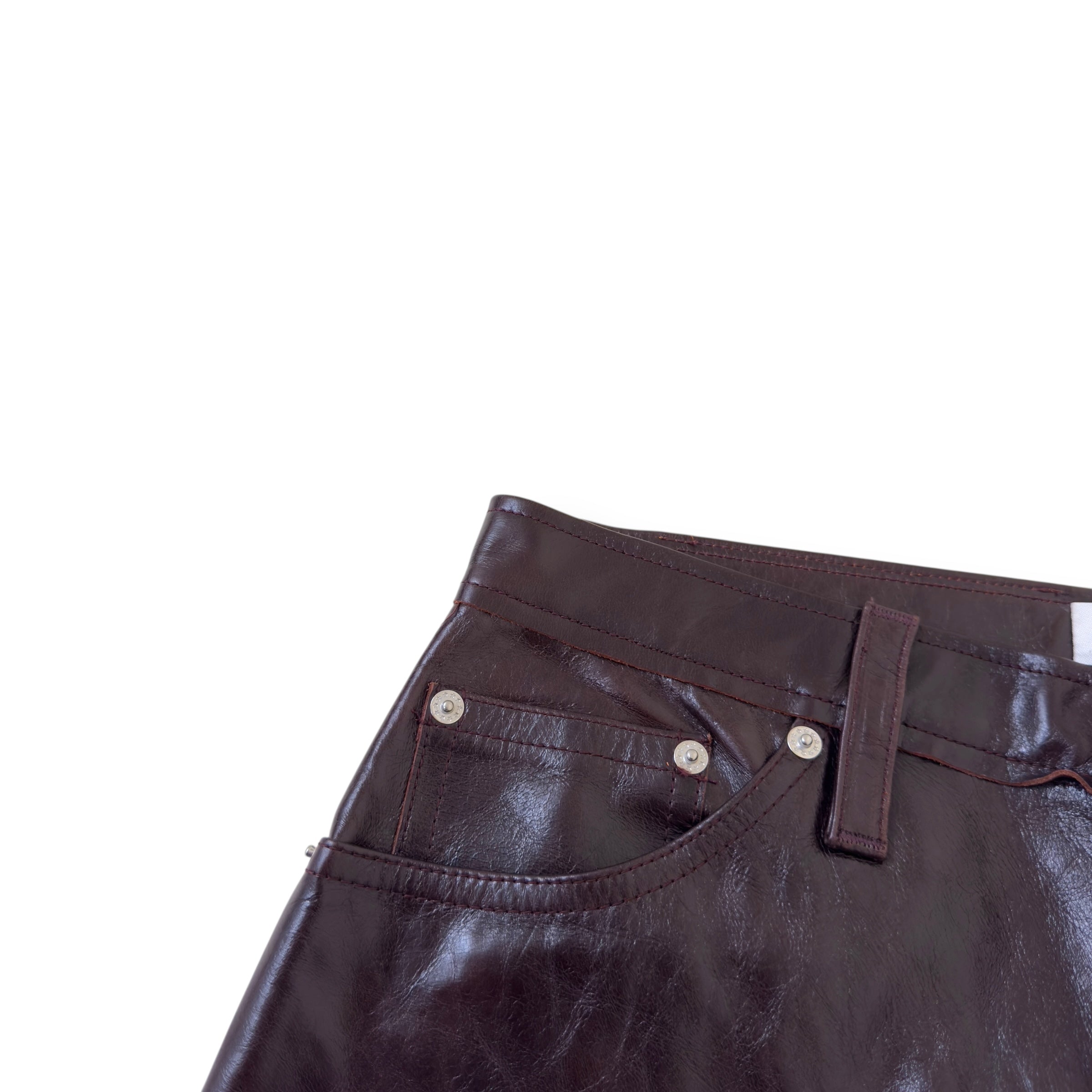 SÉFR EITO LEATHER TROUSERS MATARO RED L