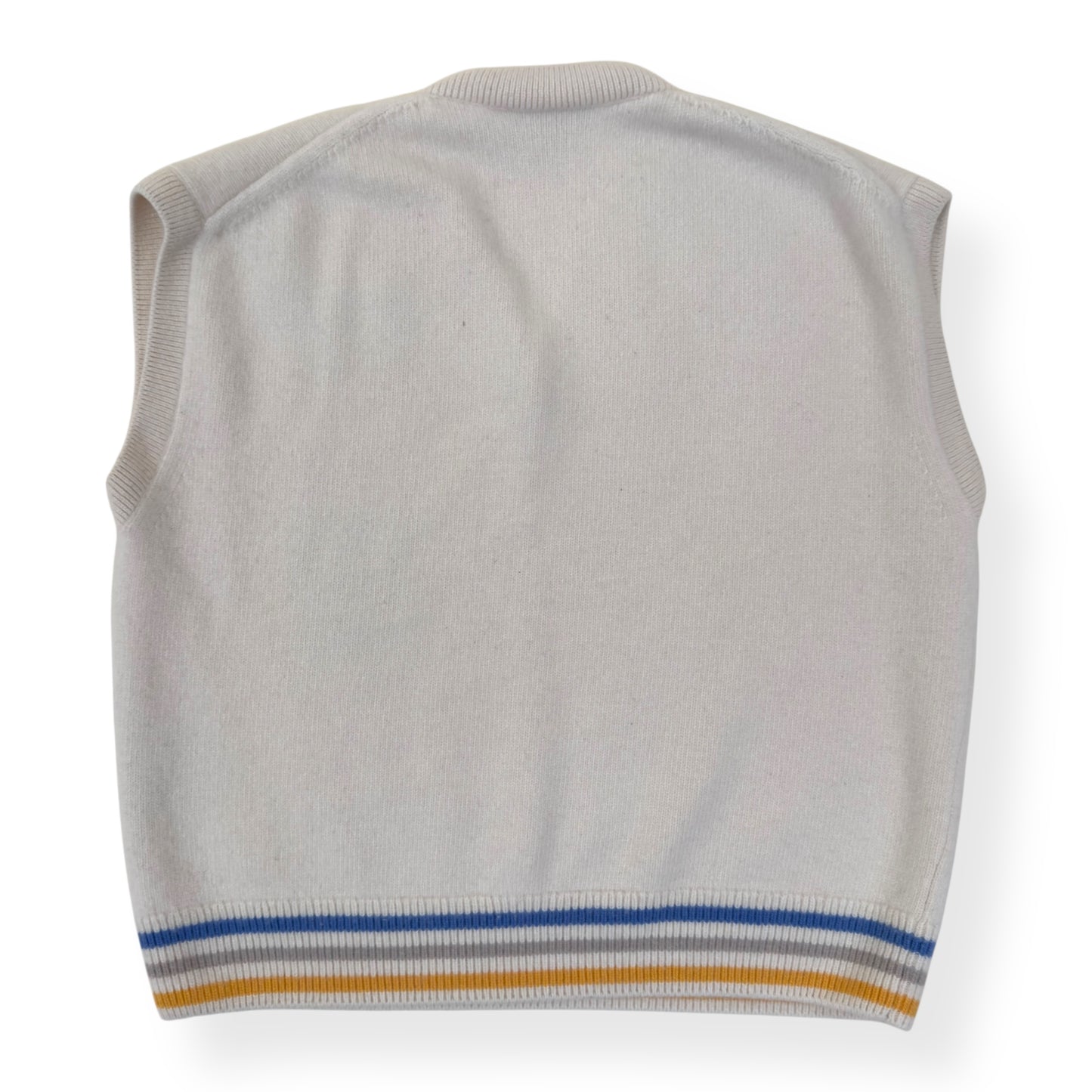 DIOR LOGO-KNIT WOOL VEST CREAM / MULTICOLOURED XL