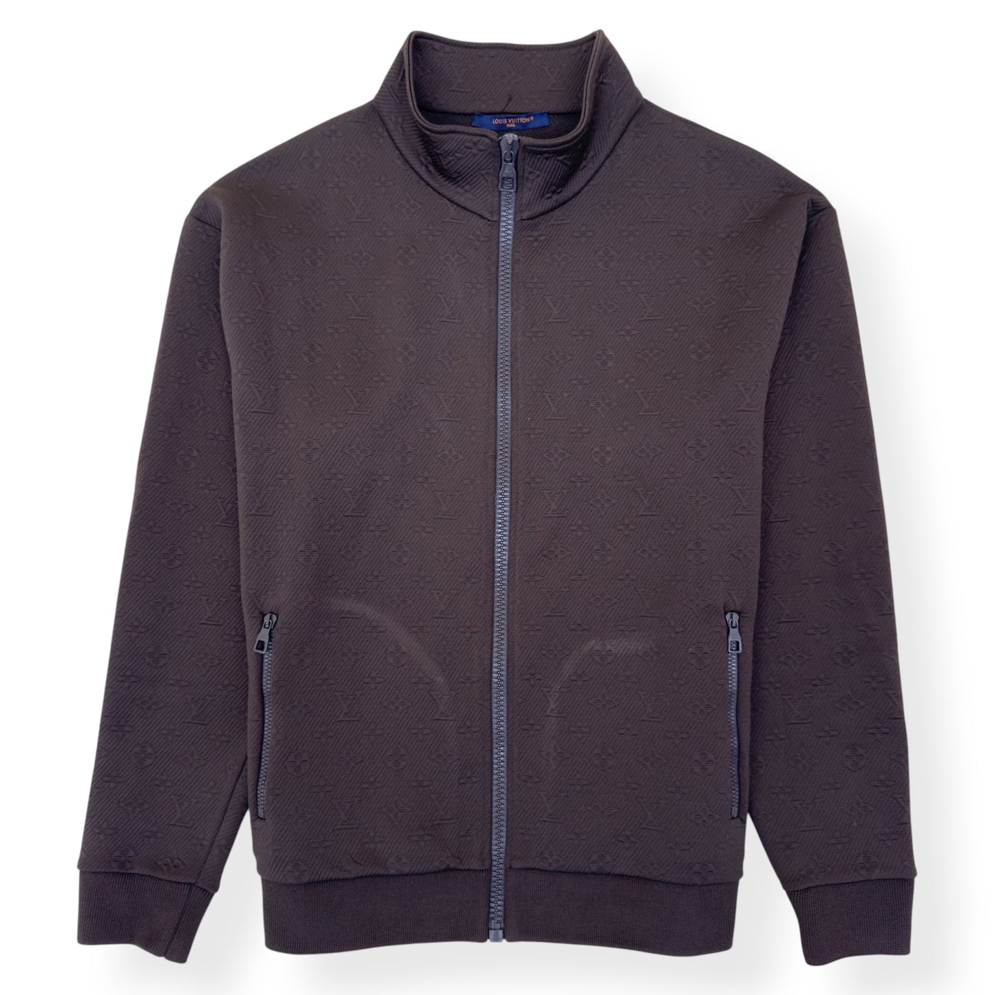 LOUIS VUITTON MONOGRAM FLEECE TRACKSUIT JACKET BROWN XXL