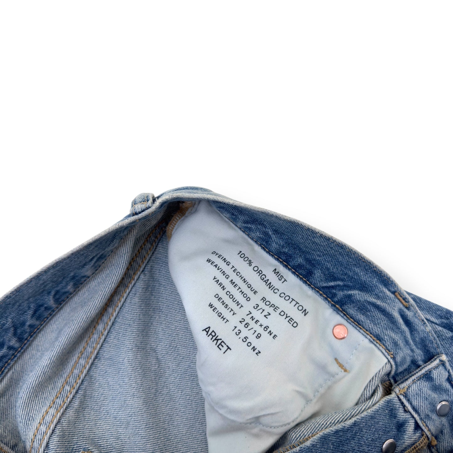 ARKET STRAIGHT LEG DENIM JEANS MID BLUE W32”