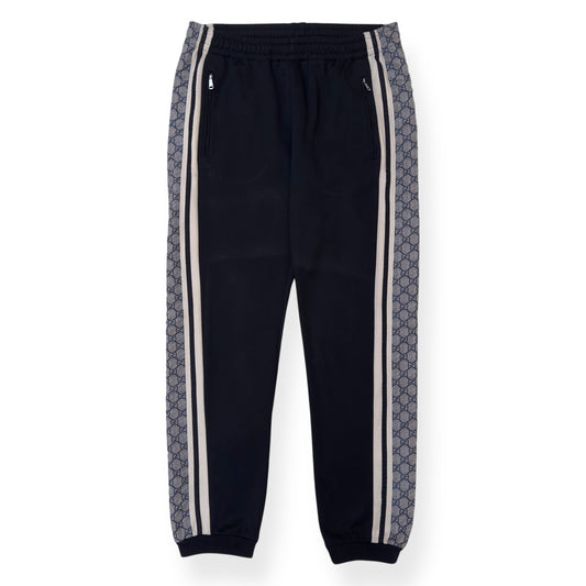 GUCCI TECHNICAL JERSEY TRACK PANTS BLACK / GREY M
