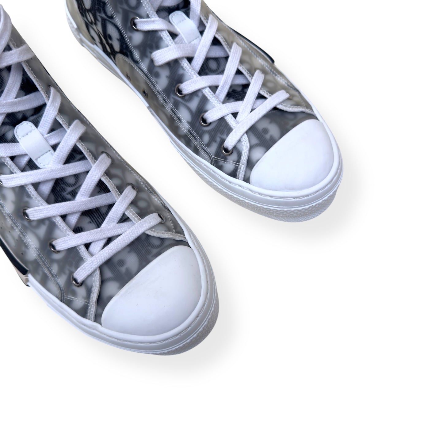DIOR B23 OBLIQUE MONOGRAM HIGH-TOP SNEAKER BLACK / WHITE 43.5 /  UK9.5