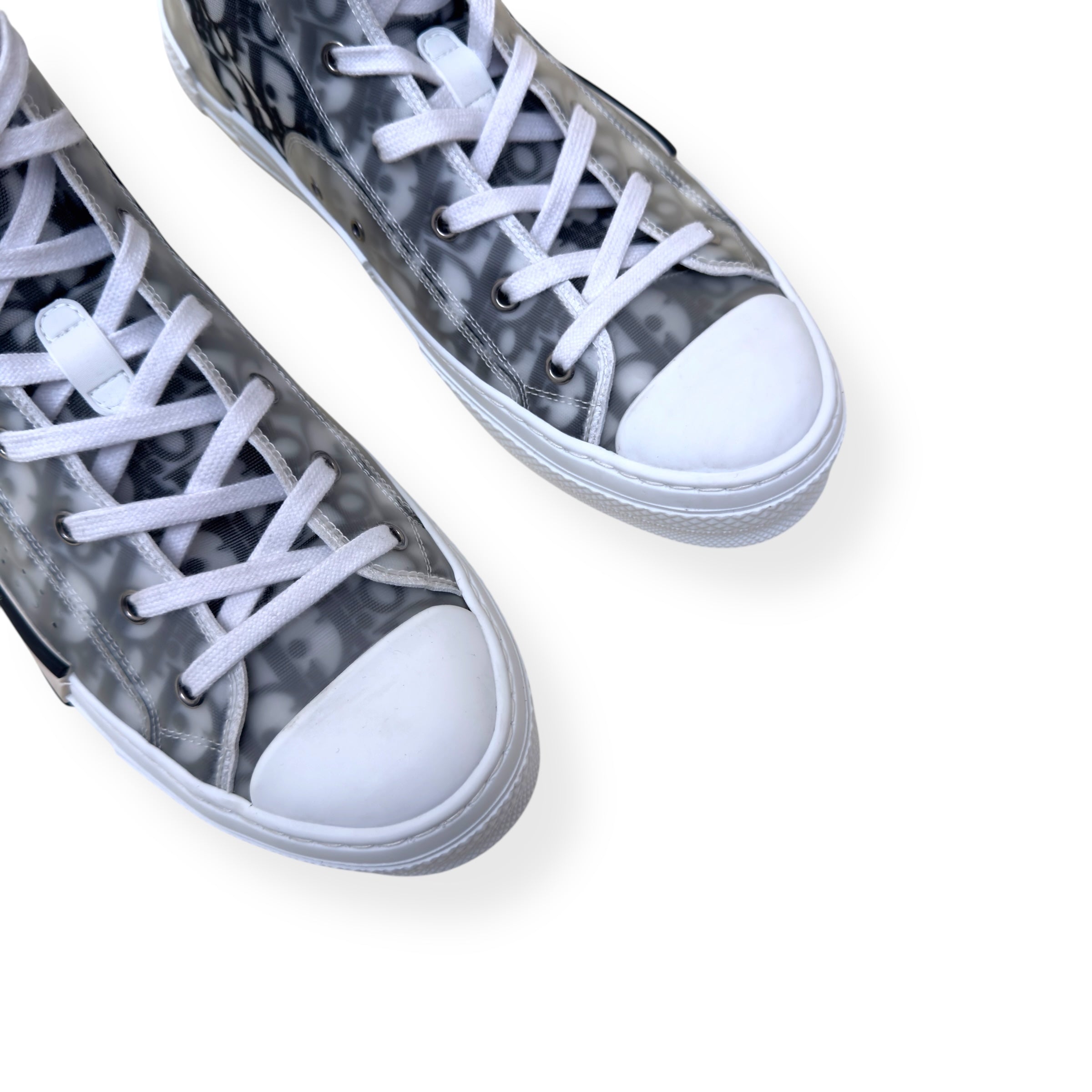 DIOR B23 OBLIQUE MONOGRAM HIGH-TOP SNEAKER BLACK / WHITE 43.5 /  UK9.5