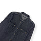 BALMAIN COTTON DENIM SHIRT BLACK / SILVER 39 / M