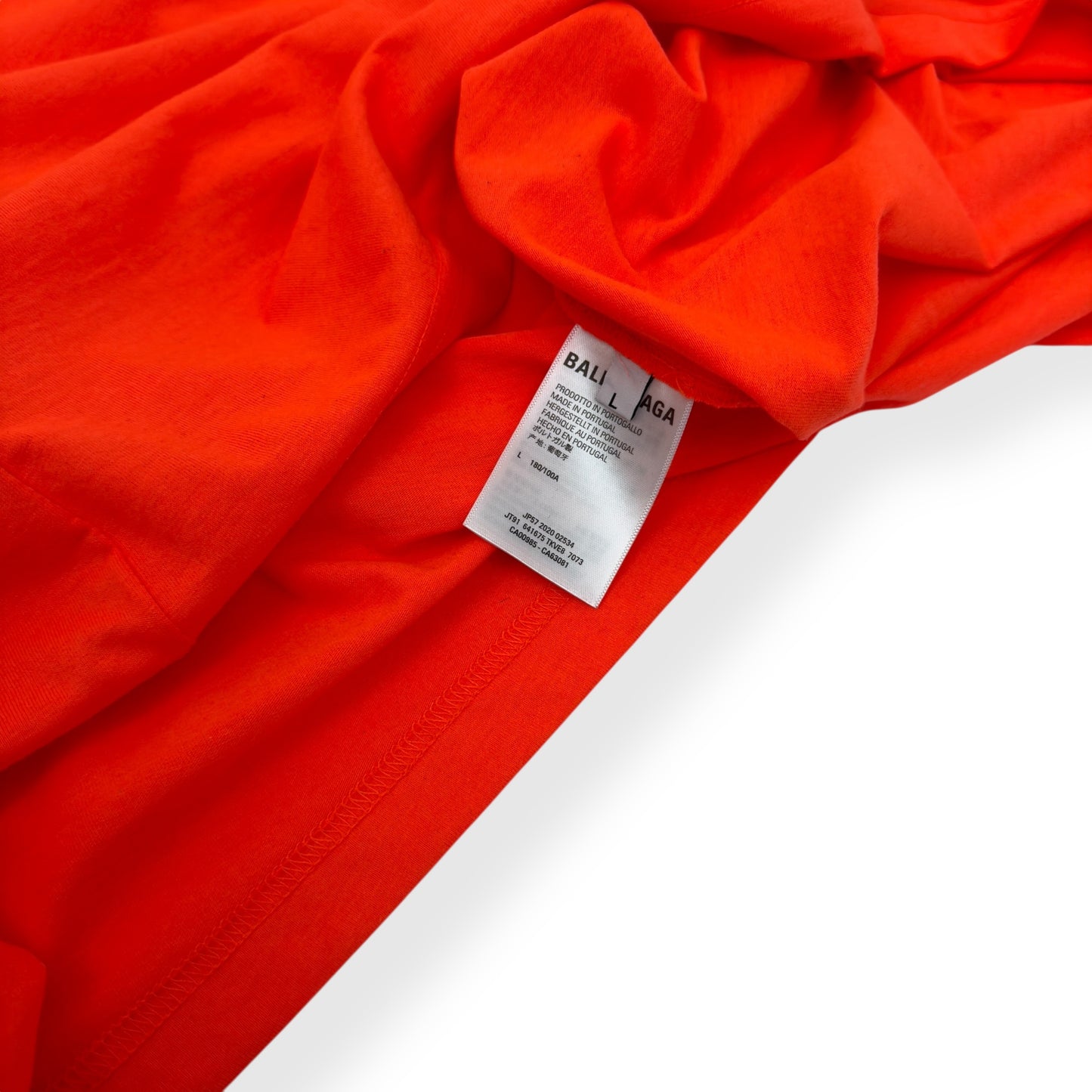 BALENCIAGA POLITICAL LOGO COTTON T-SHIRT ORANGE L