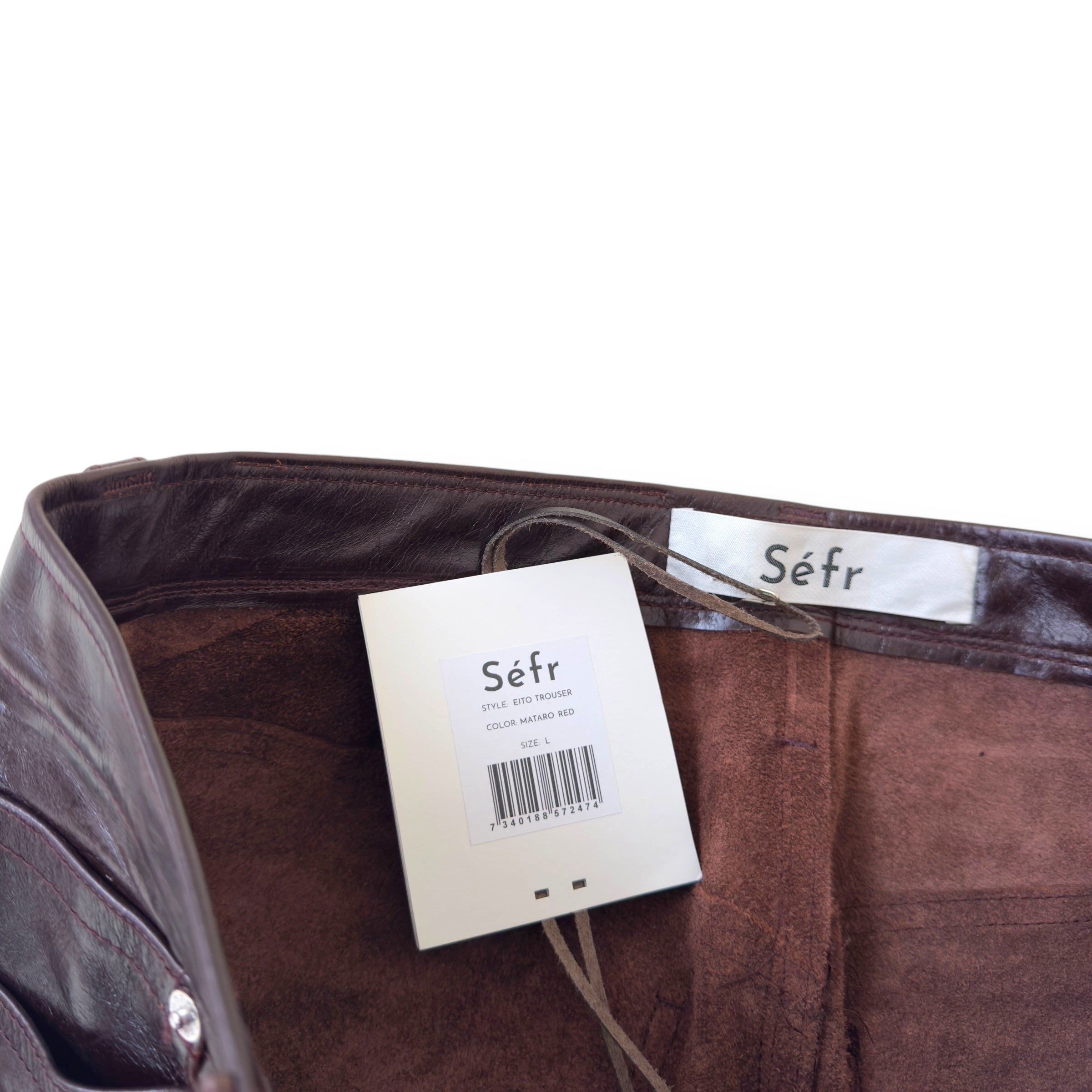 SÉFR EITO LEATHER TROUSERS MATARO RED L