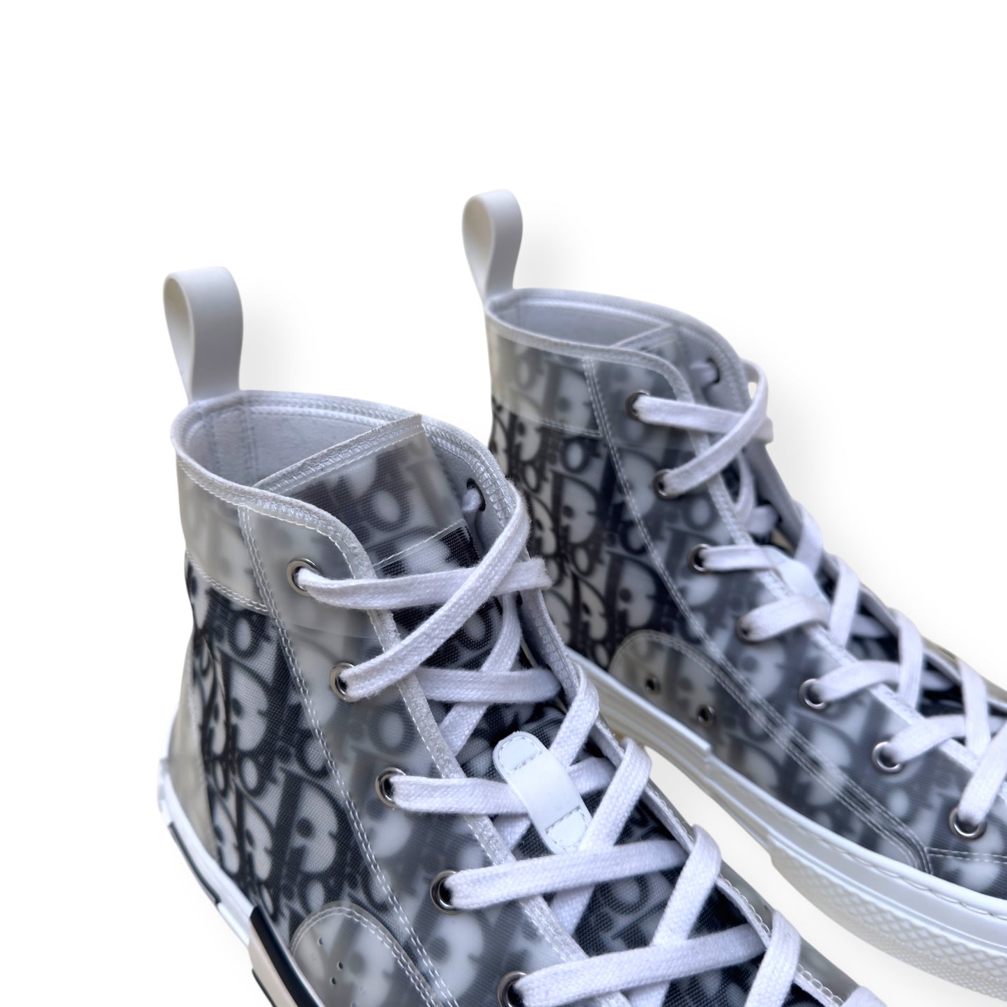 DIOR B23 OBLIQUE MONOGRAM HIGH-TOP SNEAKER BLACK / WHITE 43.5 /  UK9.5