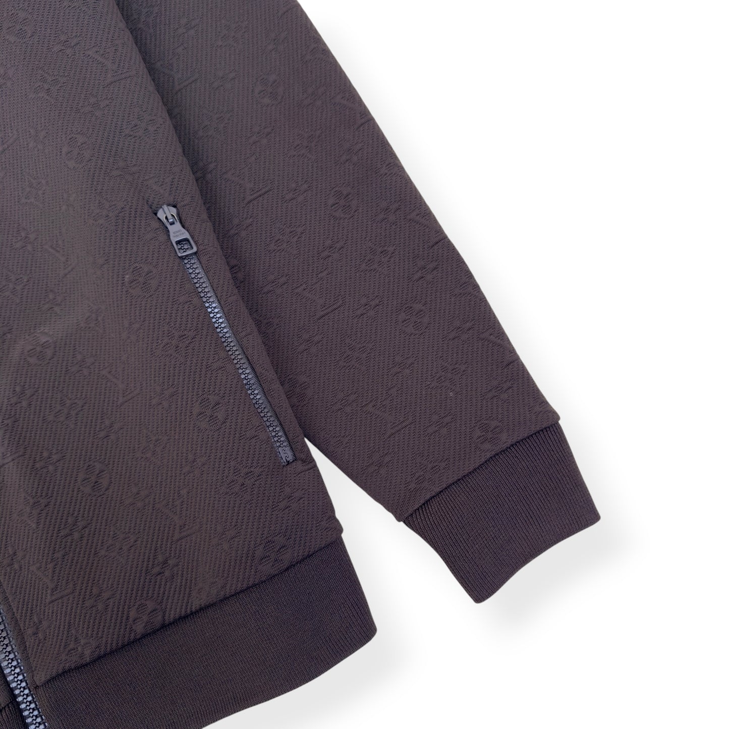 LOUIS VUITTON MONOGRAM FLEECE TRACKSUIT JACKET BROWN XXL
