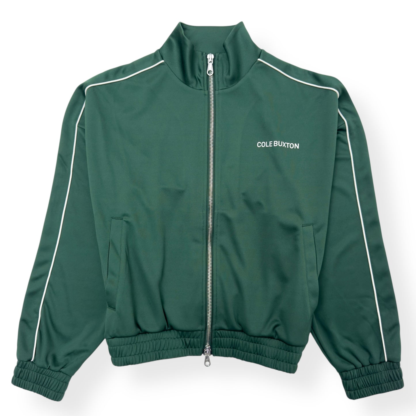 COLE BUXTON PIN STRIPE TRACK JACKET GREEN M
