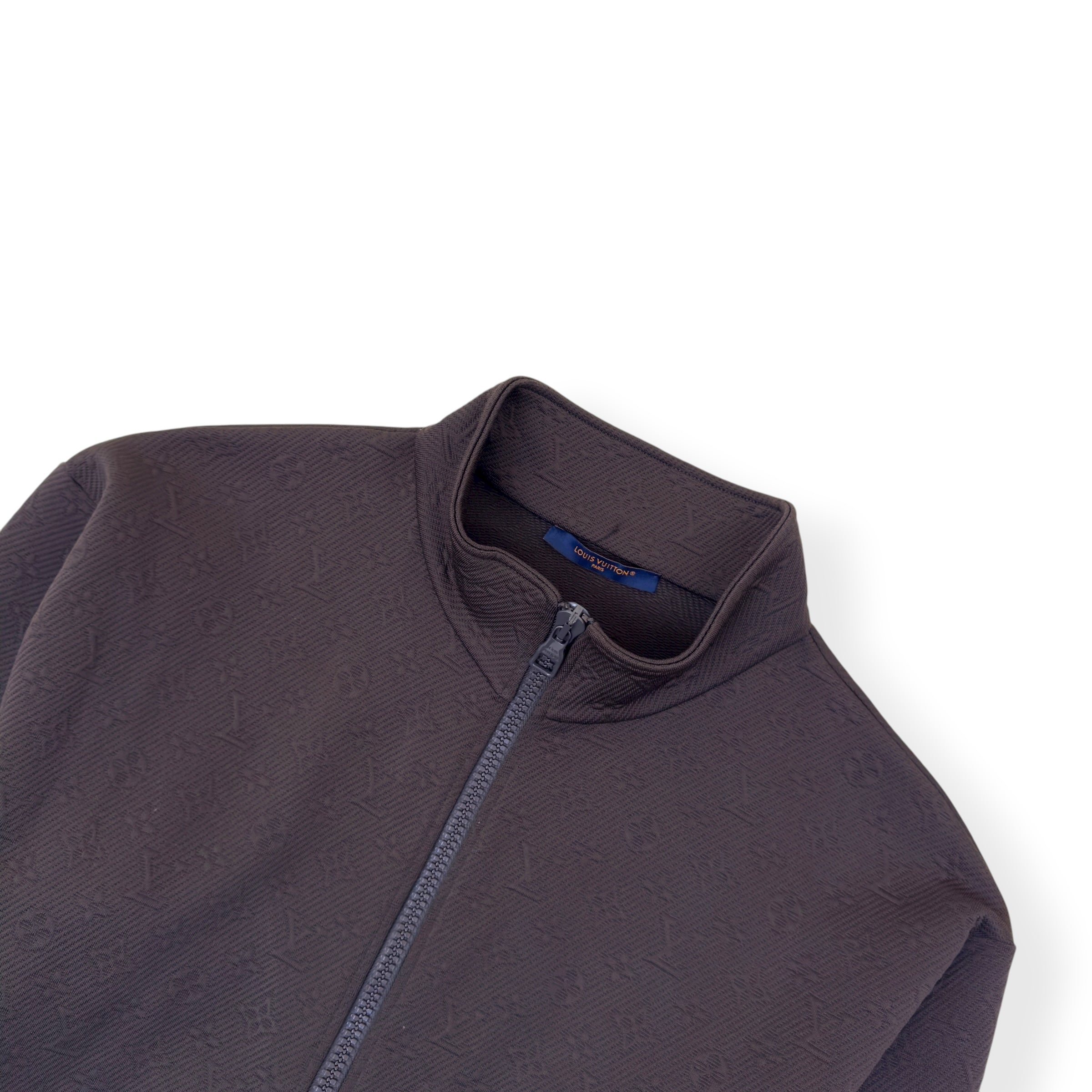 LOUIS VUITTON MONOGRAM FLEECE TRACKSUIT JACKET BROWN XXL