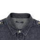 BALMAIN COTTON DENIM SHIRT BLACK / SILVER 39 / M