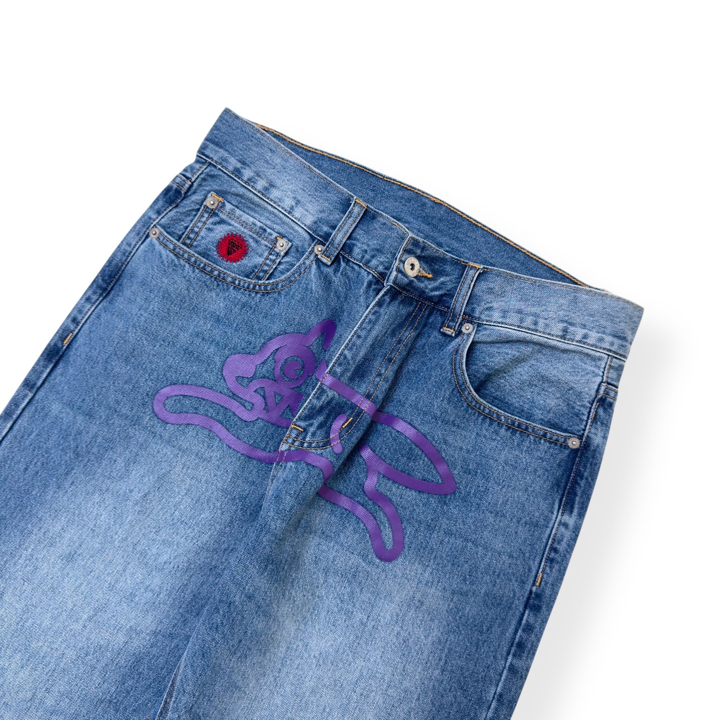 ICECREAM RUNNING DOG DENIM JEANS BLUE / PURPLE W32”