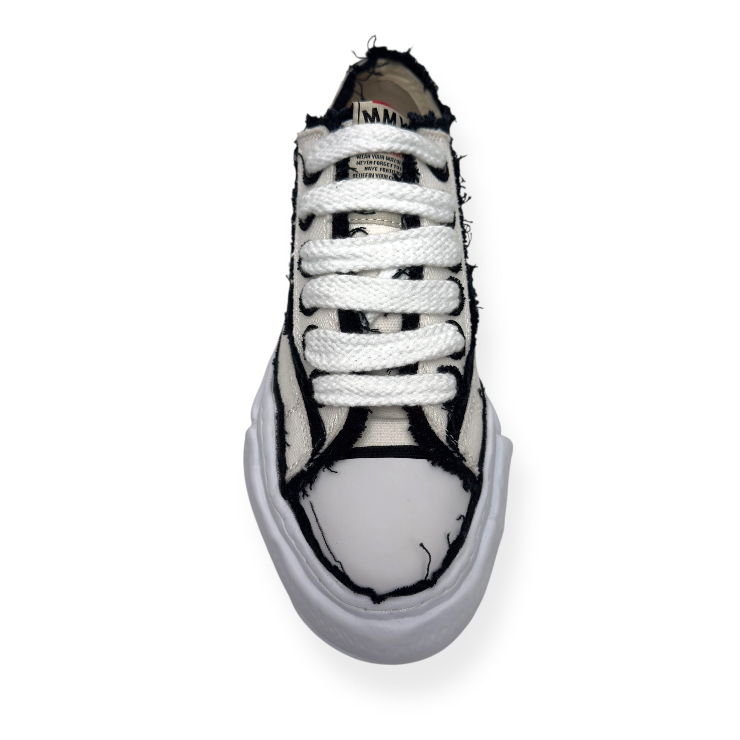 MAISON MIHARA YASUHIRO PETERSON OG DISTRESSED CANVAS SNEAKER WHITE / BLACK UK6