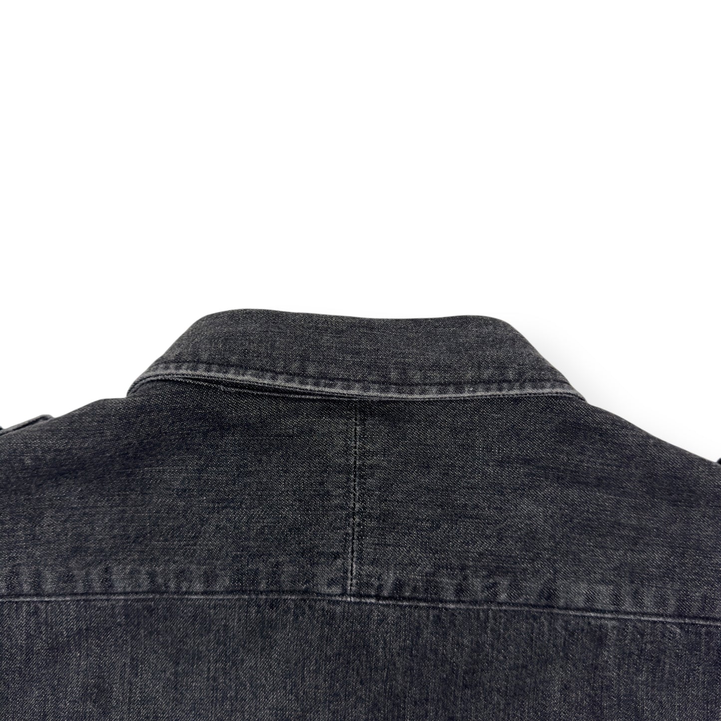BALMAIN COTTON DENIM SHIRT BLACK / SILVER 39 / M