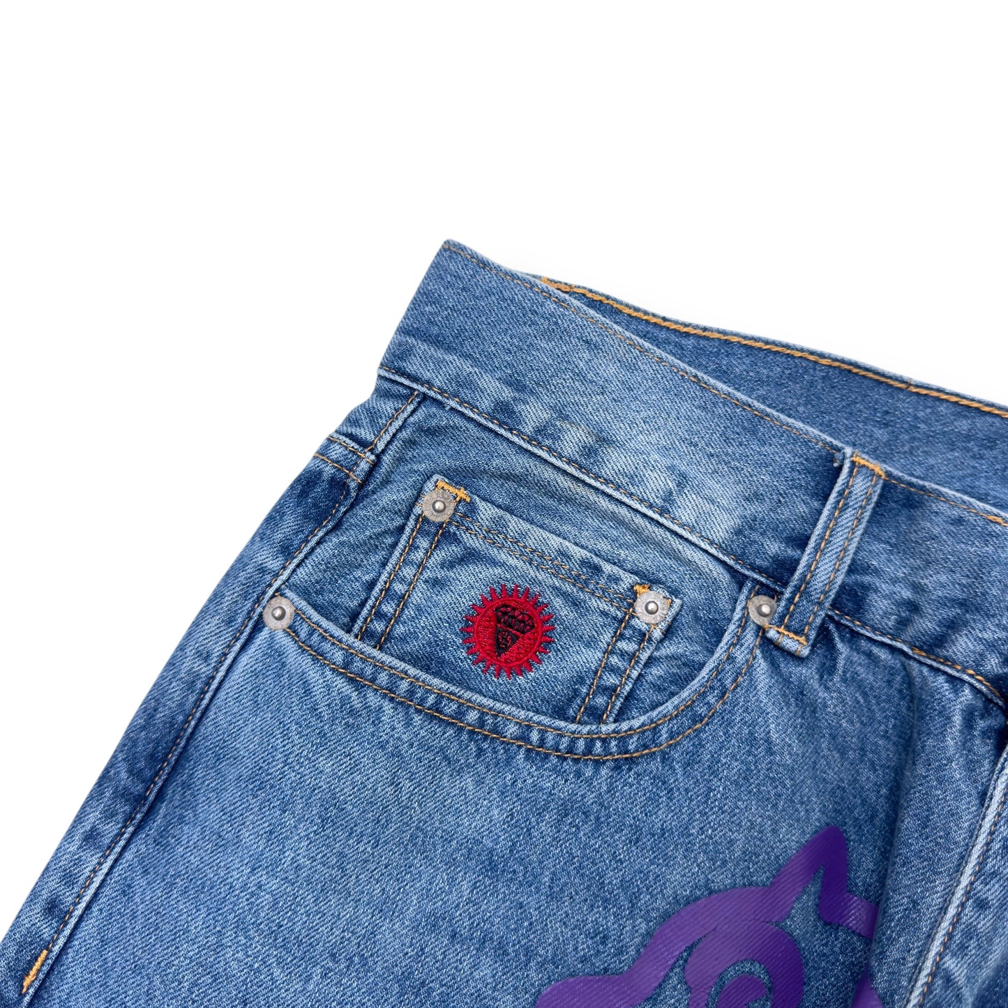 ICECREAM RUNNING DOG DENIM JEANS BLUE / PURPLE W32”
