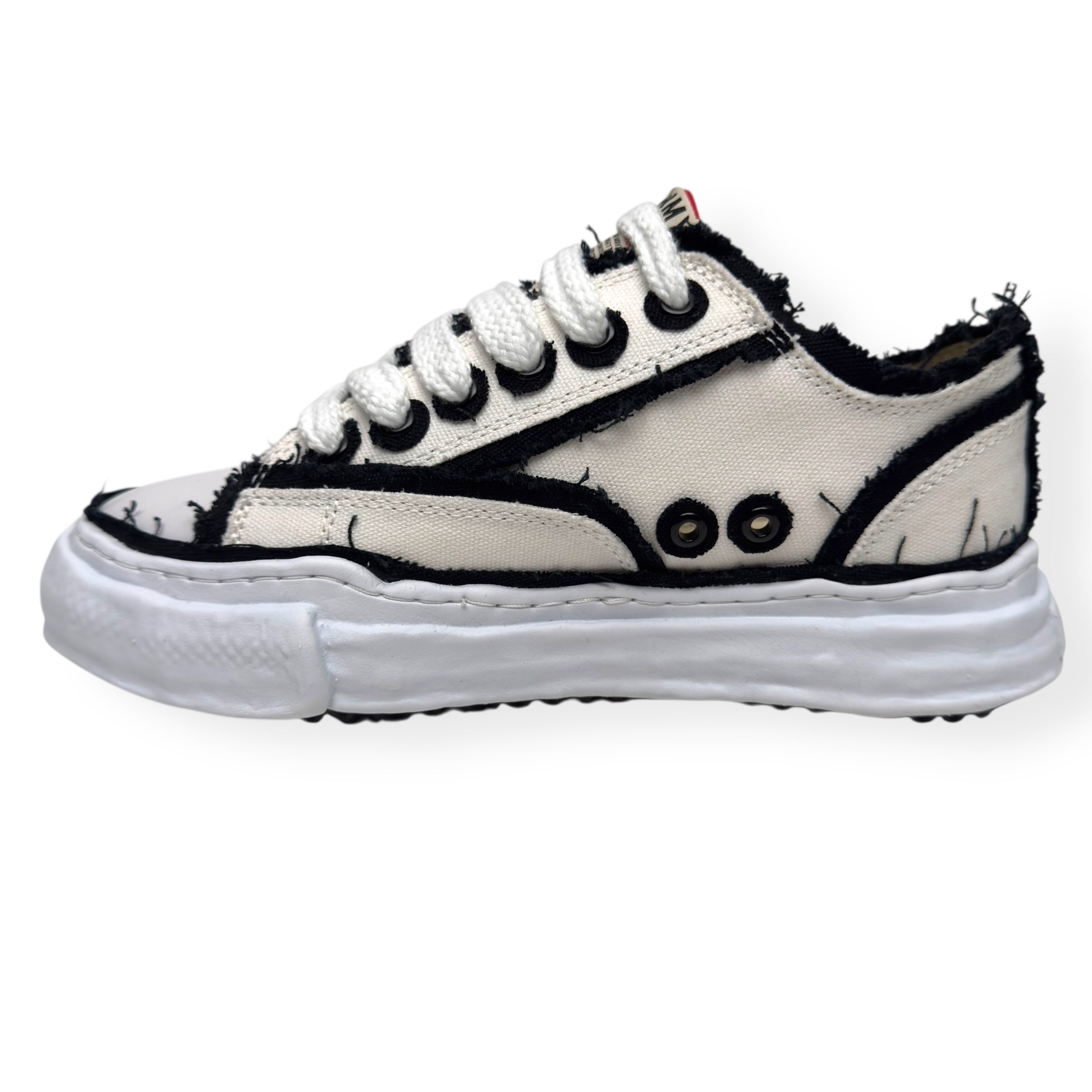 MAISON MIHARA YASUHIRO PETERSON OG DISTRESSED CANVAS SNEAKER WHITE / BLACK UK6