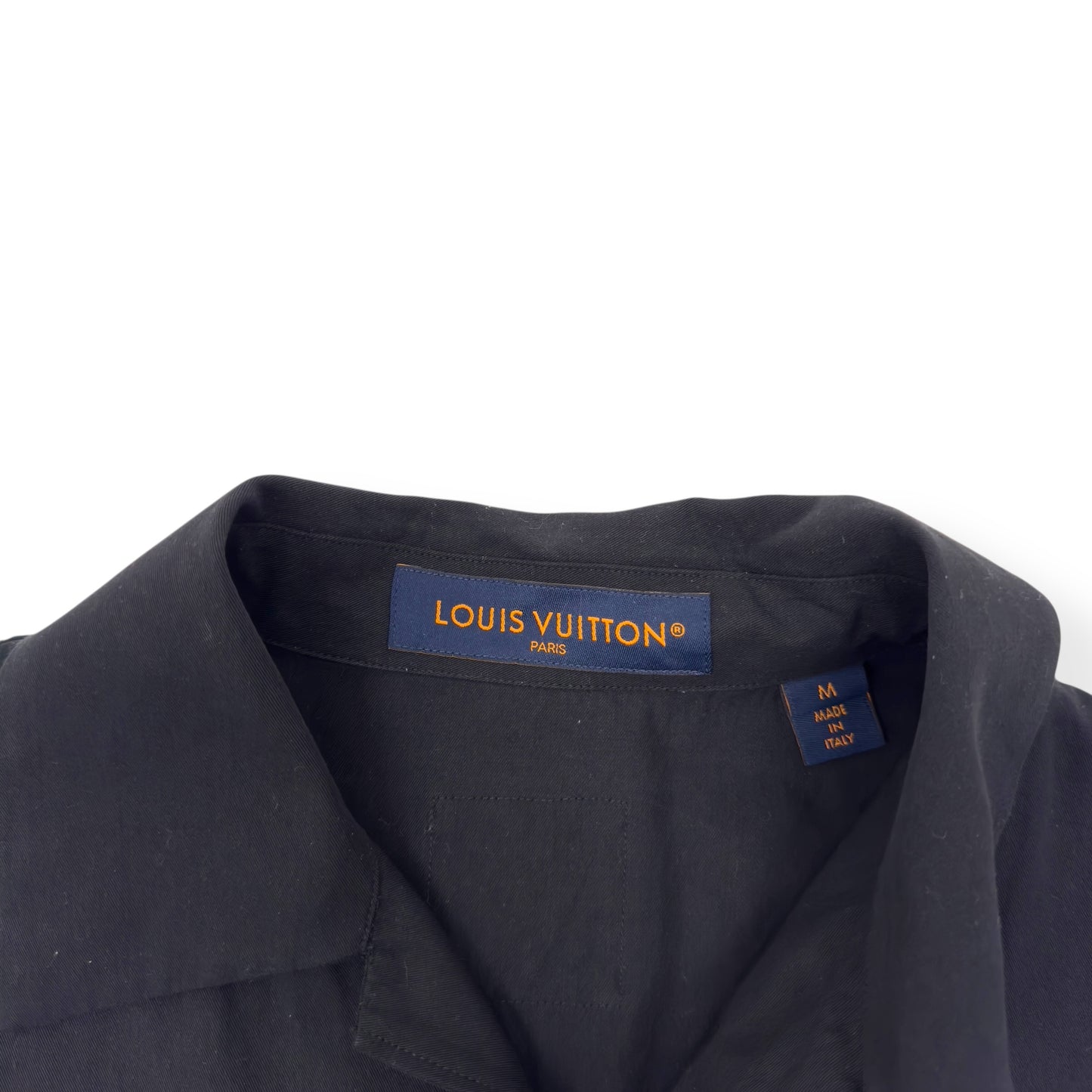 LOUIS VUITTON OPEN COLLAR SHORT SLEEVED SHIRT BLACK M