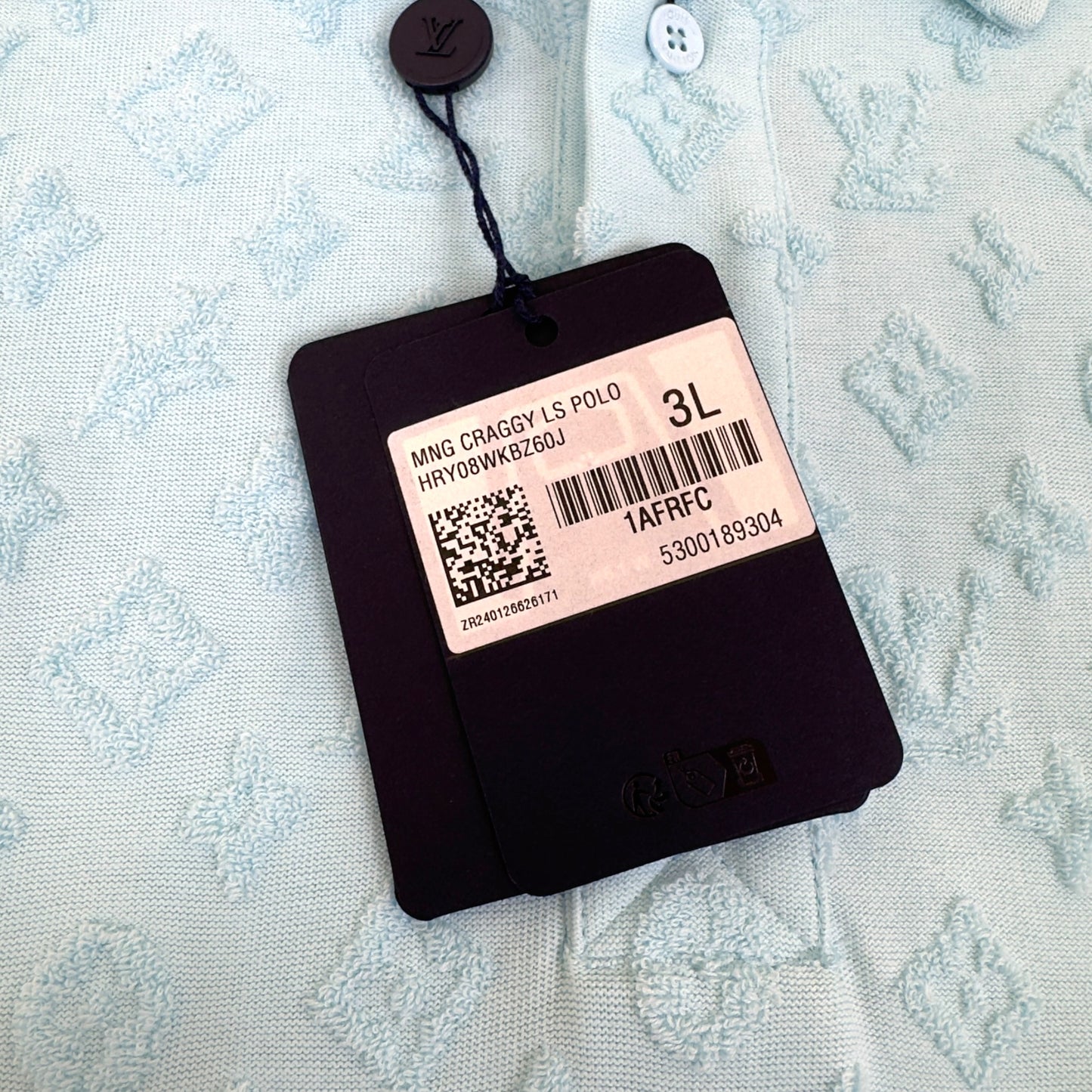 LOUIS VUITTON TYLER THE CREATOR MONOGRAM POLO SHIRT BABY BLUE XXL