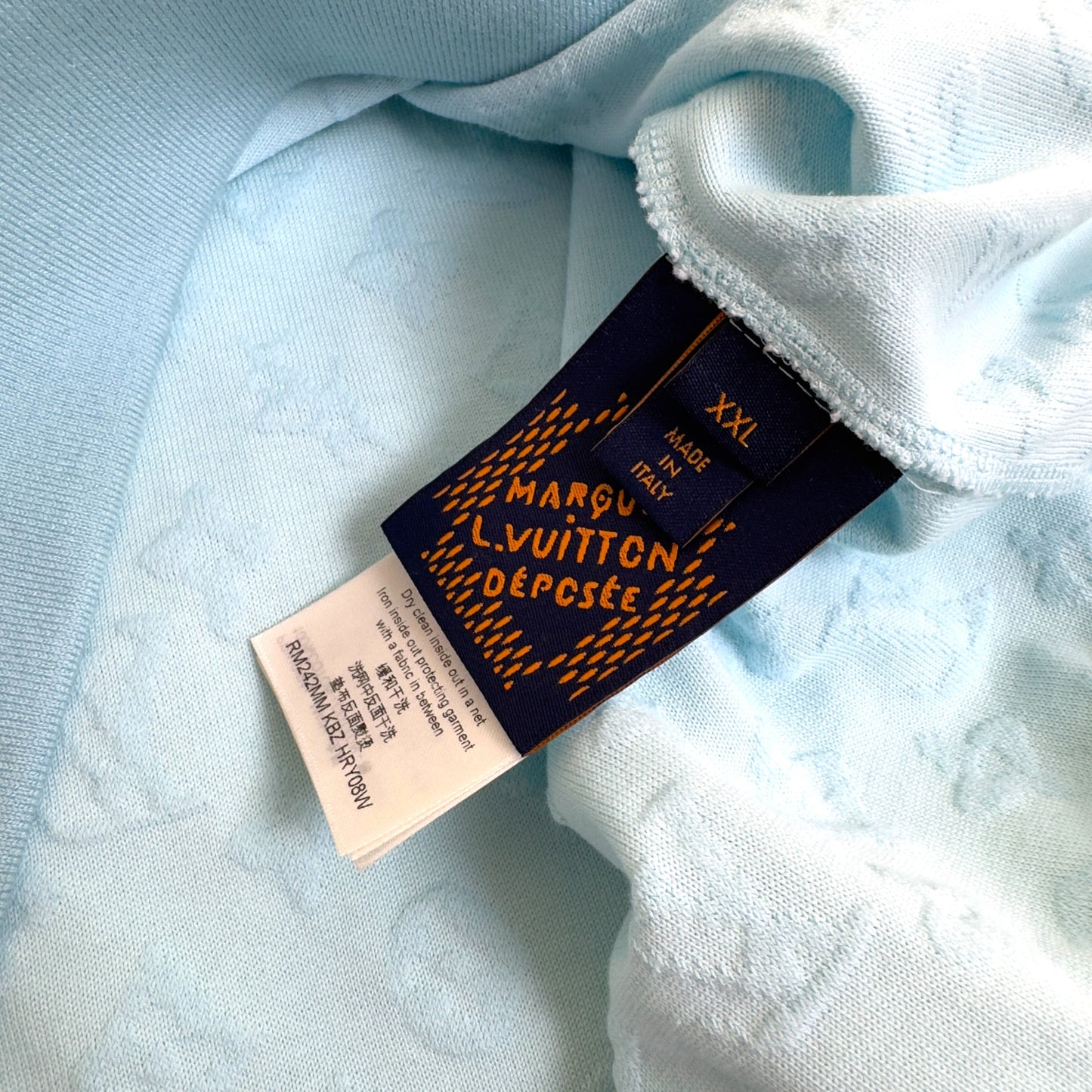 LOUIS VUITTON TYLER THE CREATOR MONOGRAM POLO SHIRT BABY BLUE XXL