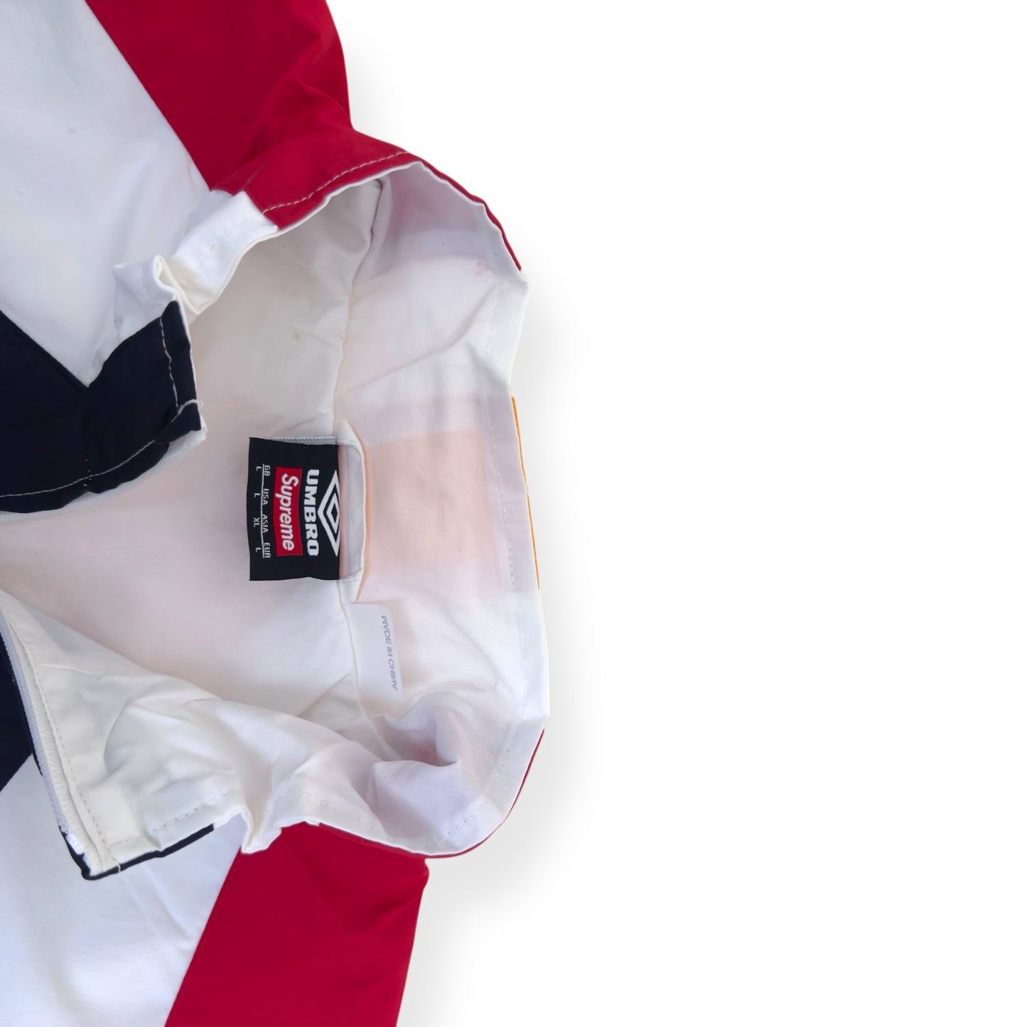 SUPREME X UMBRO TRACK JACKET WHITE / RED L