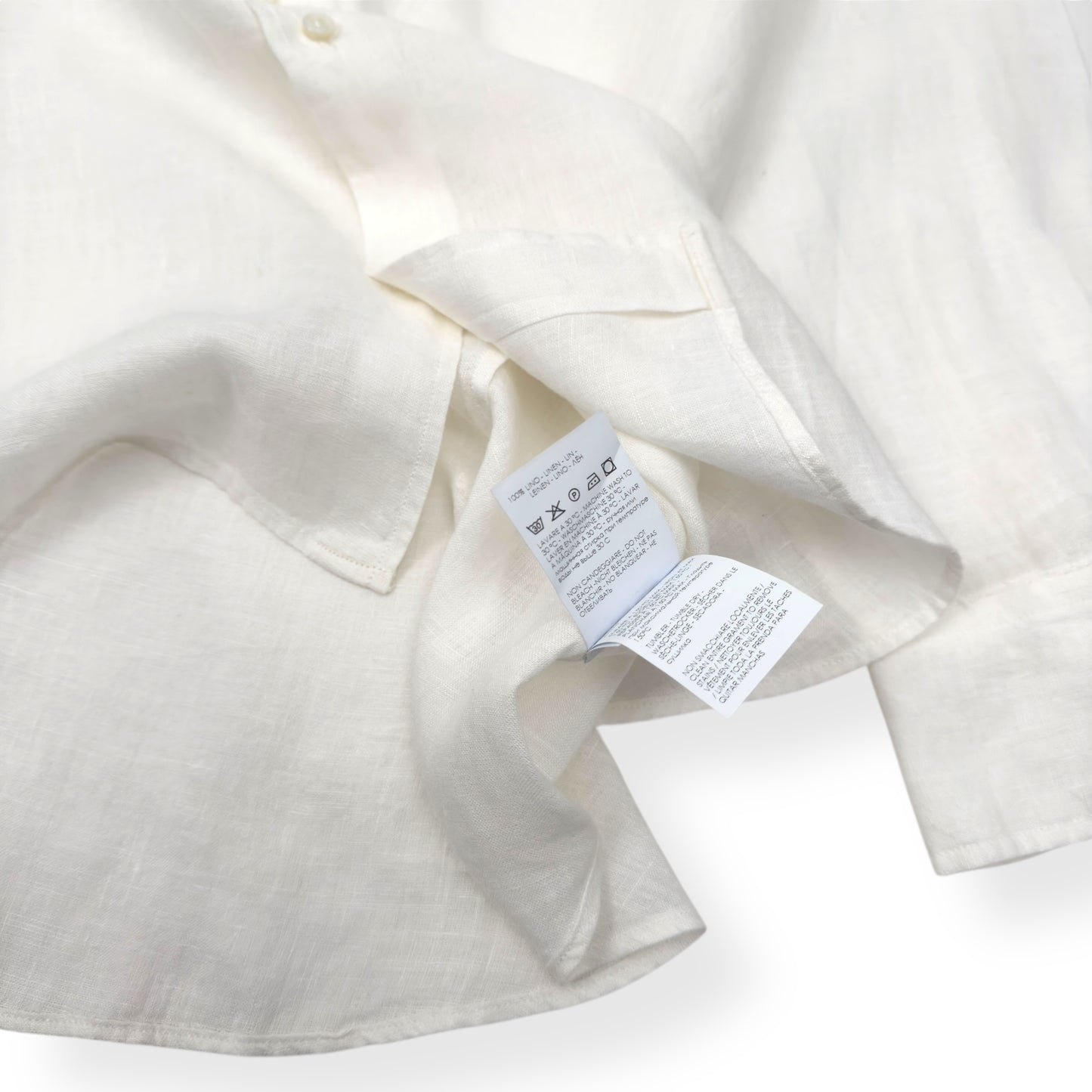 THOM SWEENEY LINEN SHIRT WHITE L