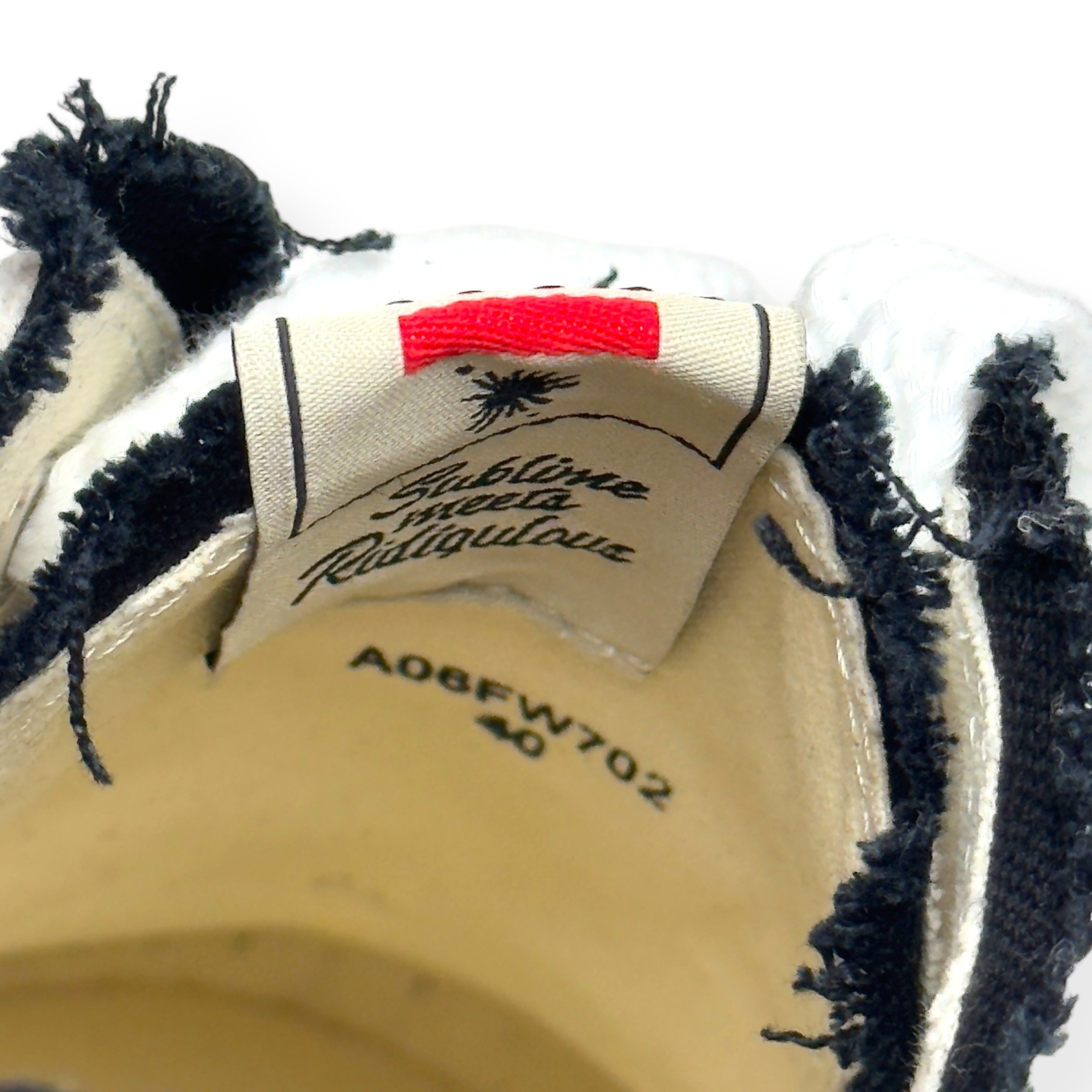 MAISON MIHARA YASUHIRO PETERSON OG DISTRESSED CANVAS SNEAKER WHITE / BLACK UK6