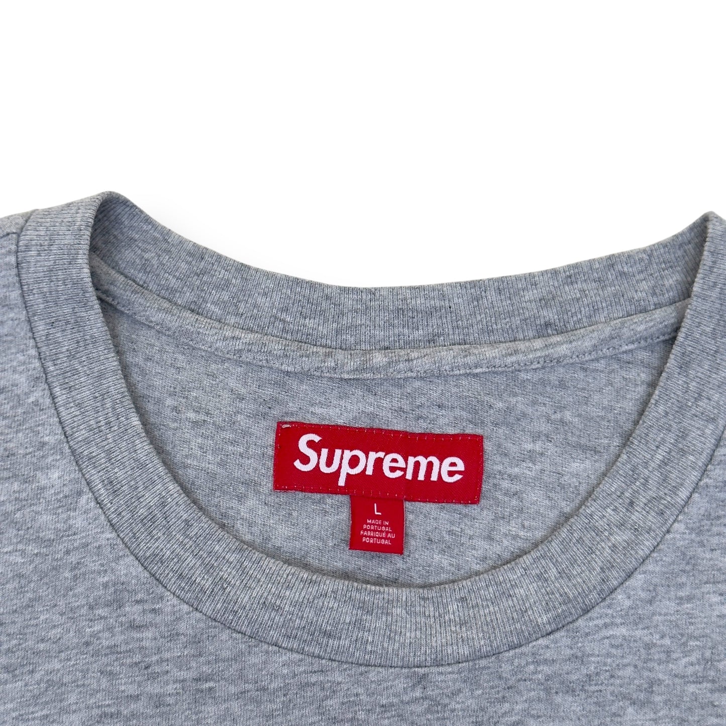 SUPREME SMALL BOX LOGO COTTON T-SHIRT GREY / RED L