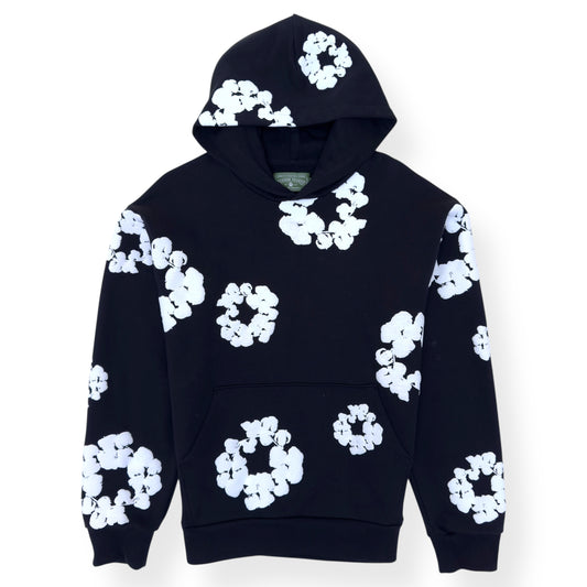 DENIM TEARS THE COTTON WREATH HOODIE BLACK / WHITE M