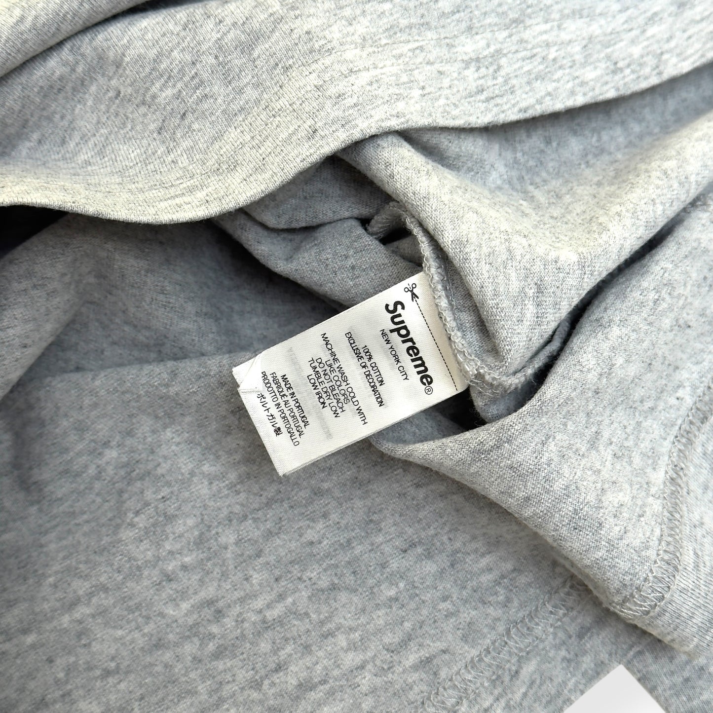 SUPREME SMALL BOX LOGO COTTON T-SHIRT GREY / RED L