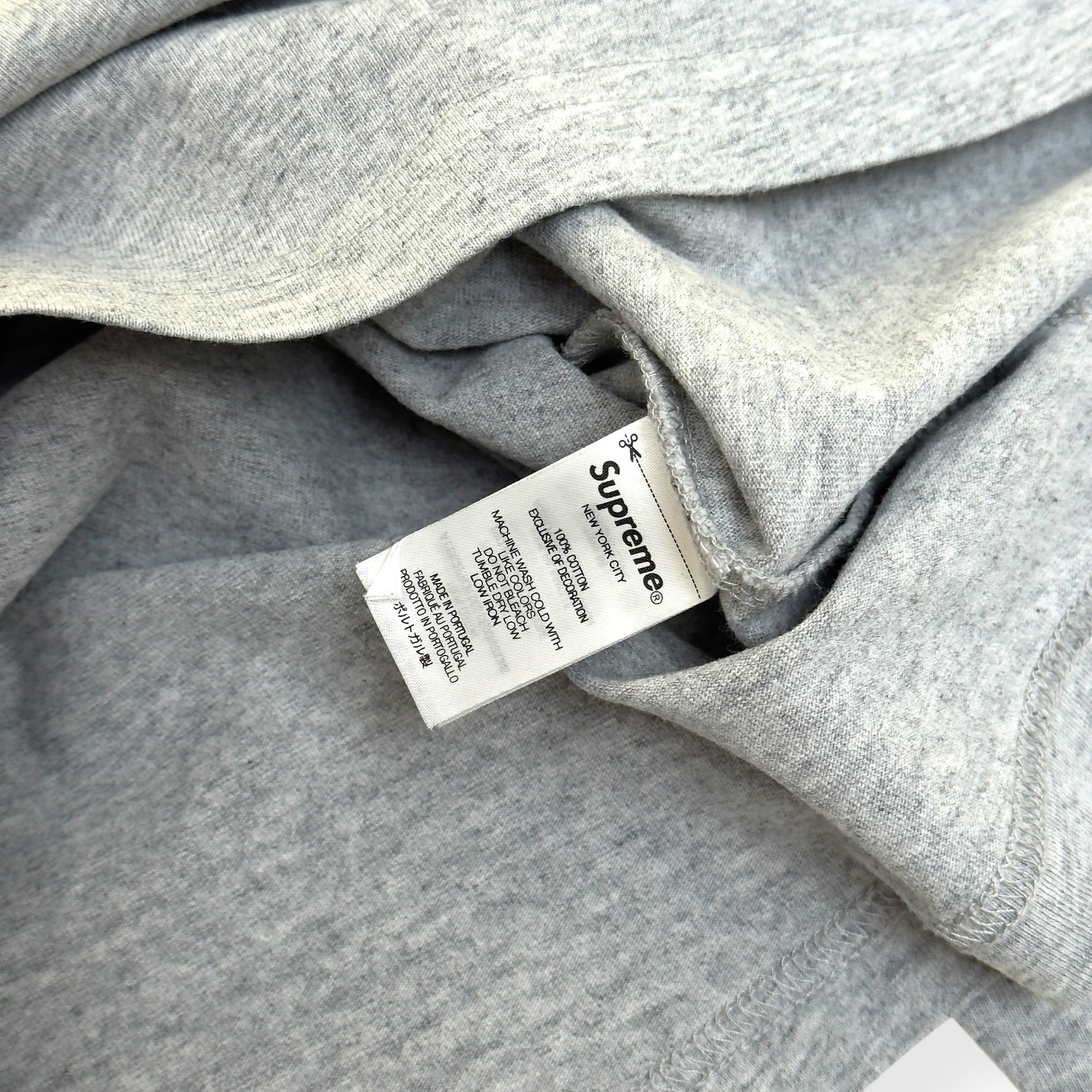 SUPREME SMALL BOX LOGO COTTON T-SHIRT GREY / RED L