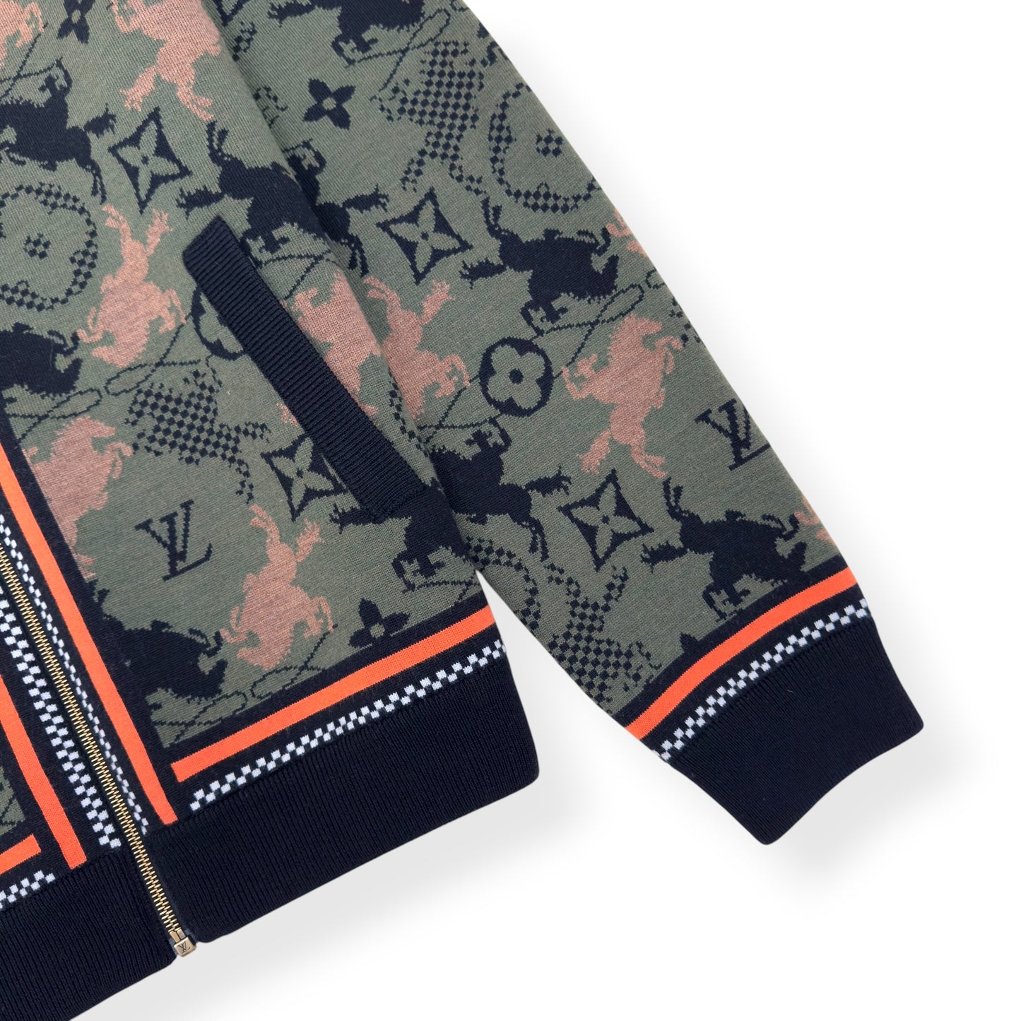 LOUIS VUITTON WOOL BOMBER BLOUSON LUXURY GREEN XXL