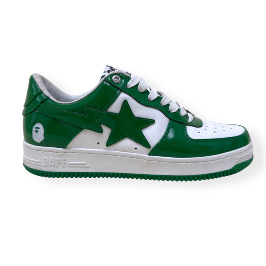 A BATHING APE BAPE STA LOW TOP SNEAKER GREEN / WHITE UK8.5