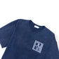 RHUDE SQUARE LOGO T-SHIRT VINTAGE BLUE L