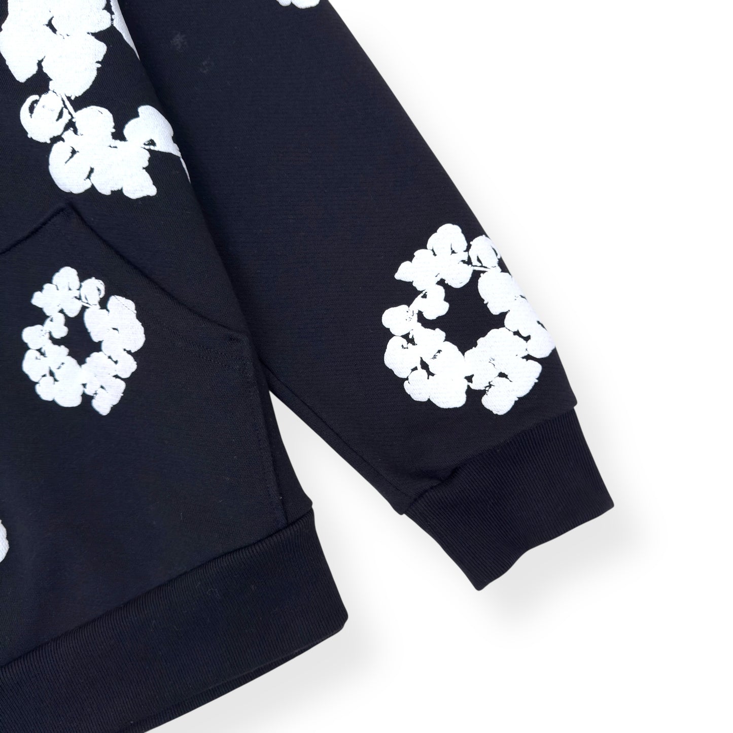 DENIM TEARS THE COTTON WREATH HOODIE BLACK / WHITE M