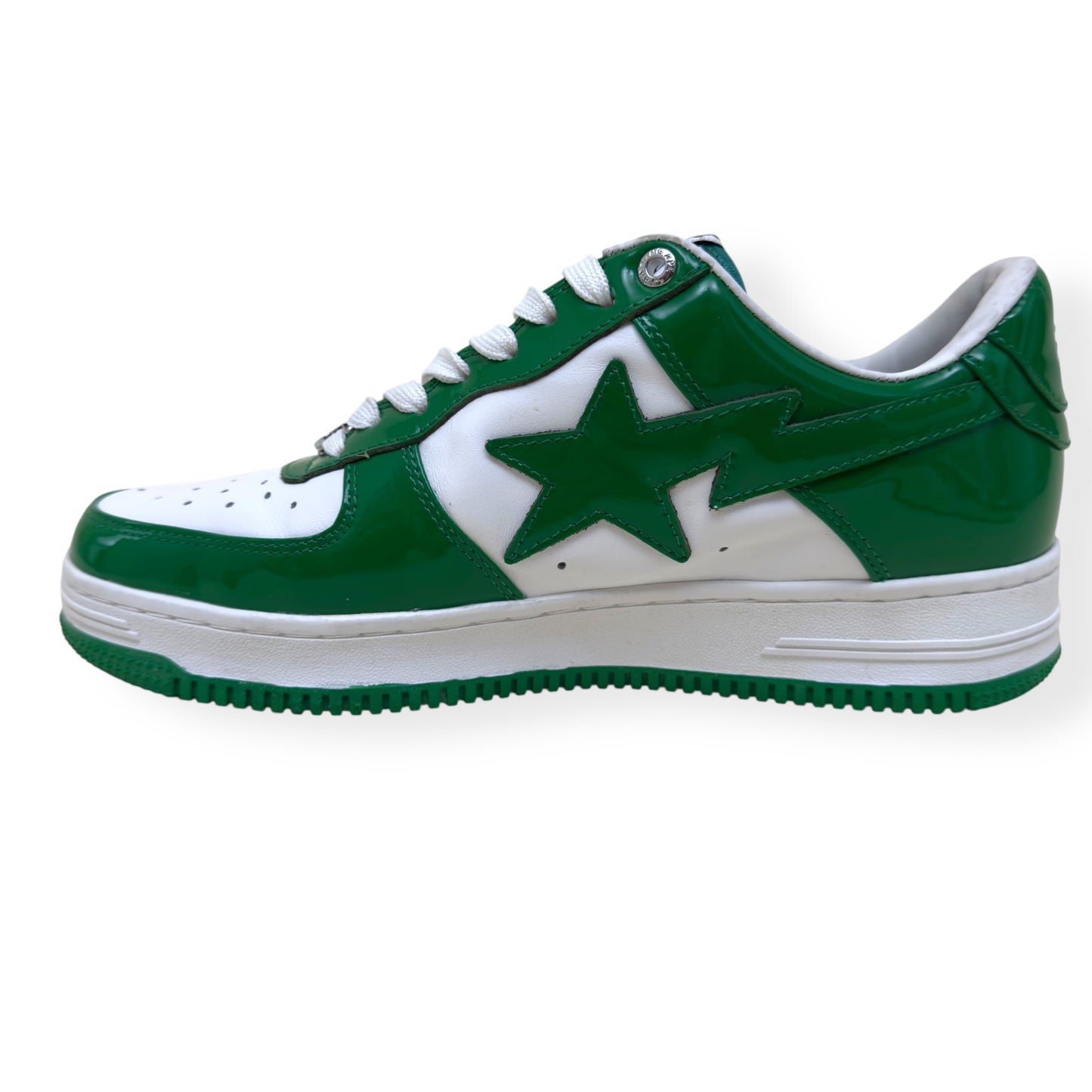 A BATHING APE BAPE STA LOW TOP SNEAKER GREEN / WHITE UK8.5