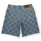 LOUIS VUITTON DAMIER 3D LIGHT DENIM SHORTS INDIGO W34”