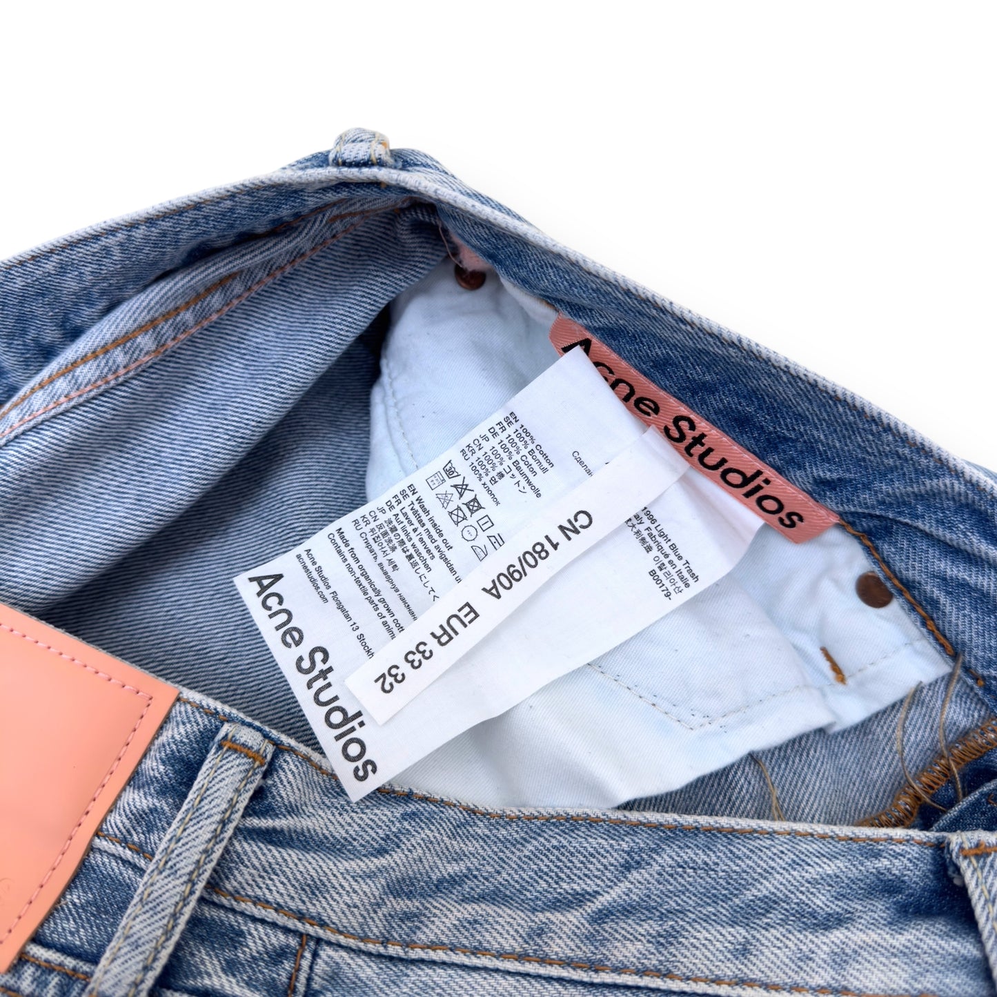 ACNE STUDIOS REGULAR FIT DENIM JEANS BLUE W32”