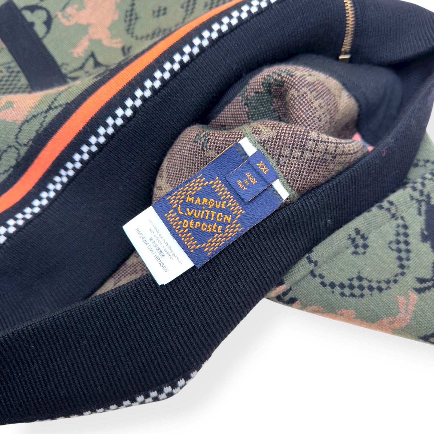 LOUIS VUITTON WOOL BOMBER BLOUSON LUXURY GREEN XXL