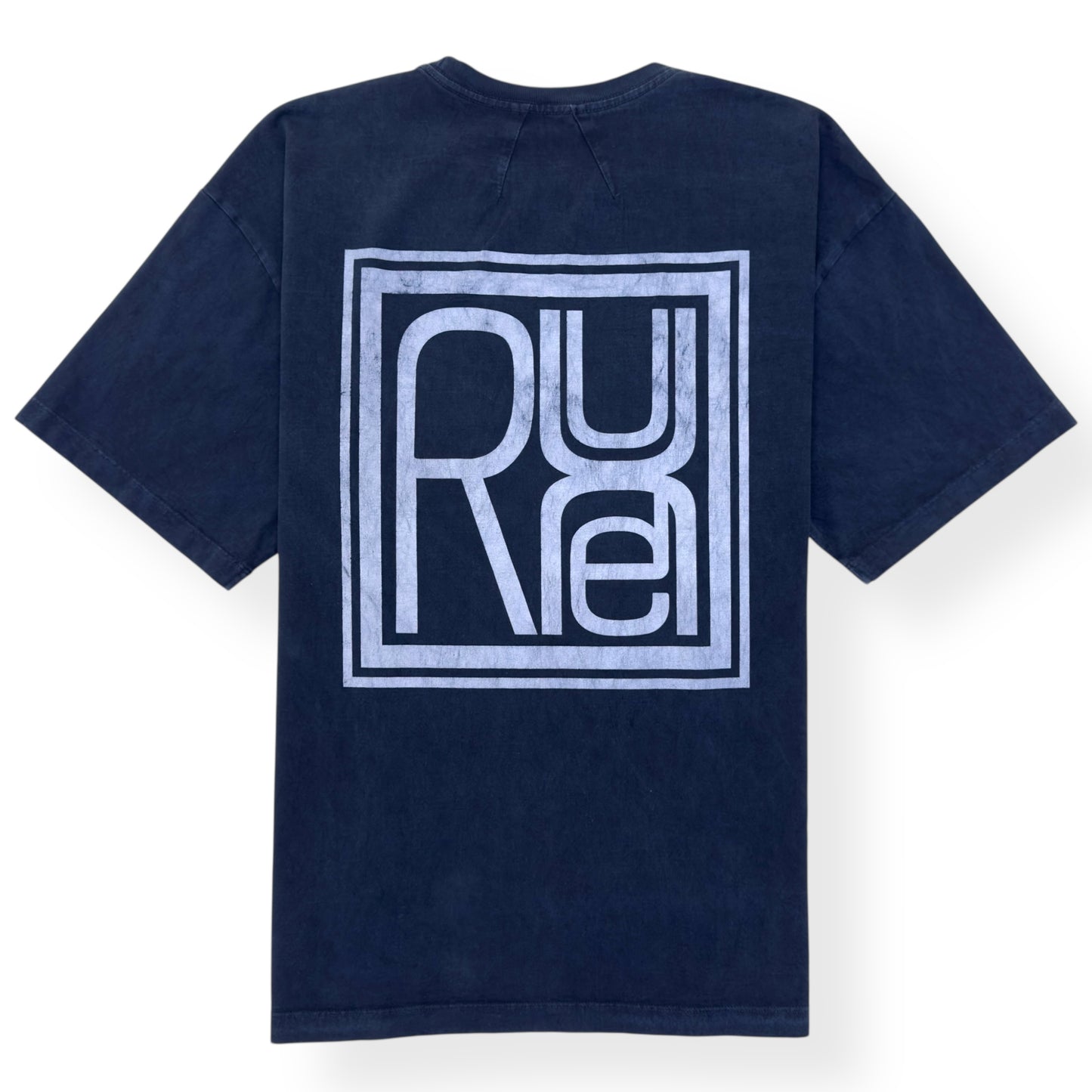 RHUDE SQUARE LOGO T-SHIRT VINTAGE BLUE L
