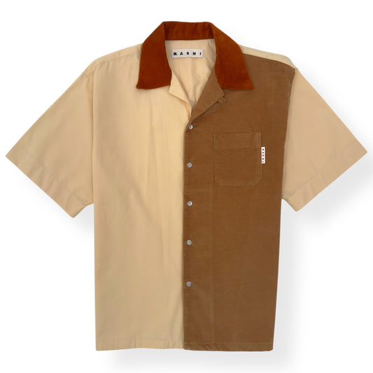 MARNI SHORT SLEEVE COTTON SHIRT SAND 48 / M