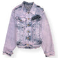 LOUIS VUITTON FRINGED MONOGRAM BOYHOOD DENIM JACKET LILAC L