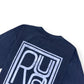 RHUDE SQUARE LOGO T-SHIRT VINTAGE BLUE L