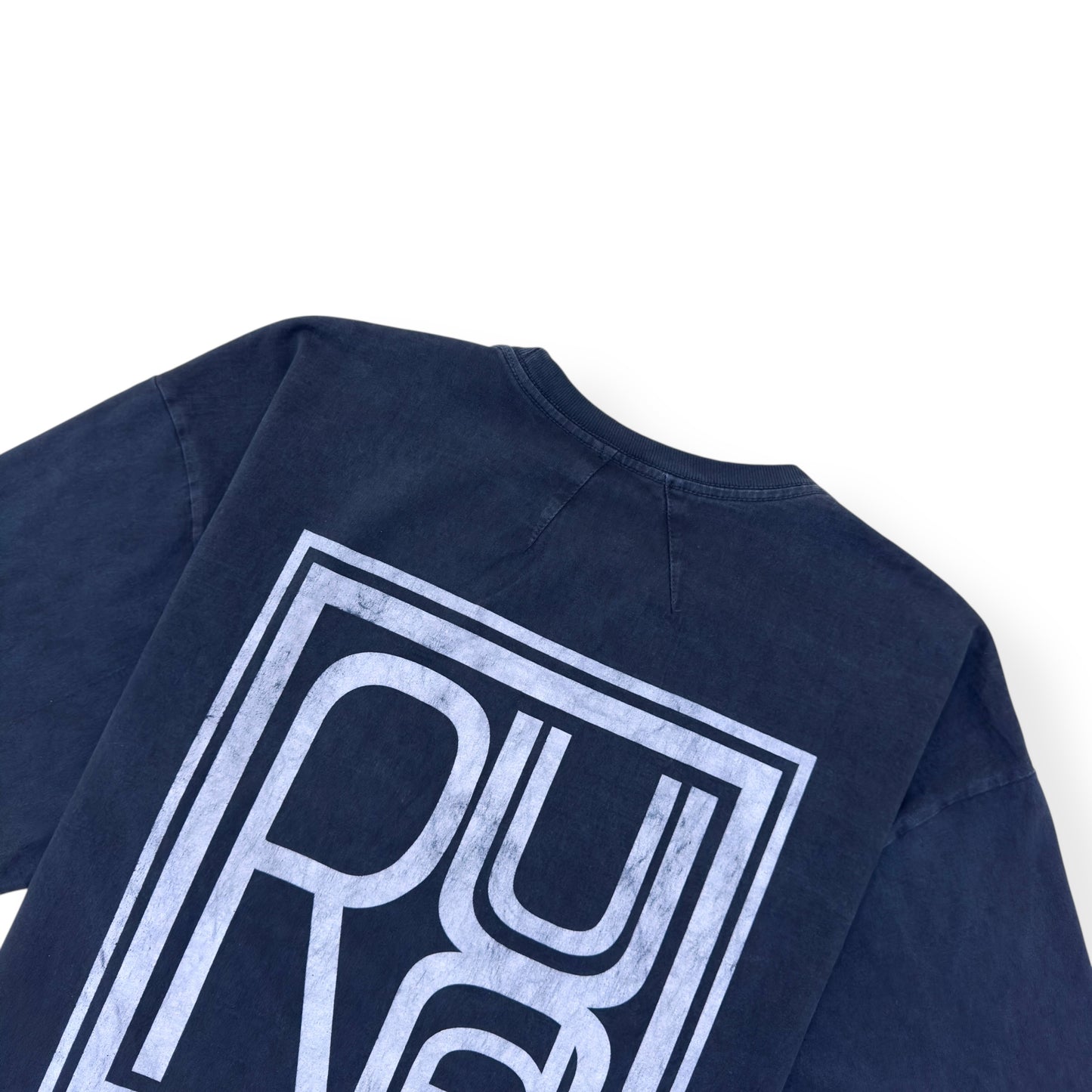 RHUDE SQUARE LOGO T-SHIRT VINTAGE BLUE L